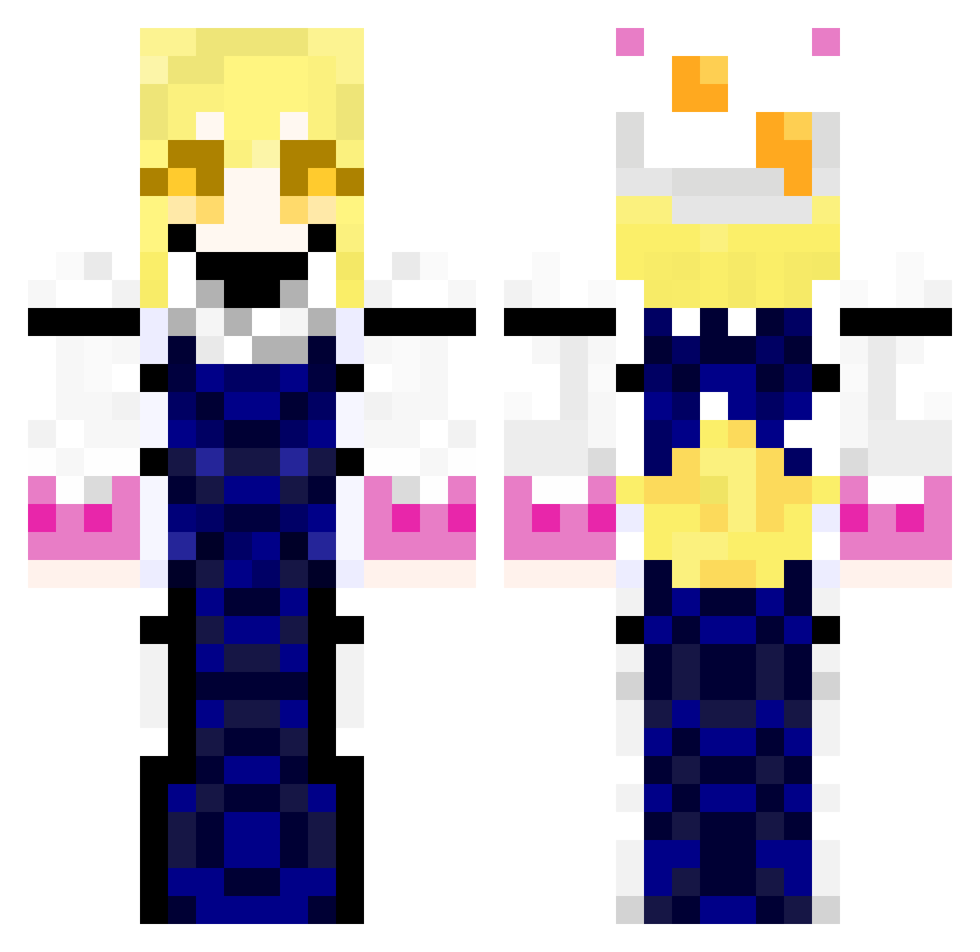 rana Minecraft skin, front and back view