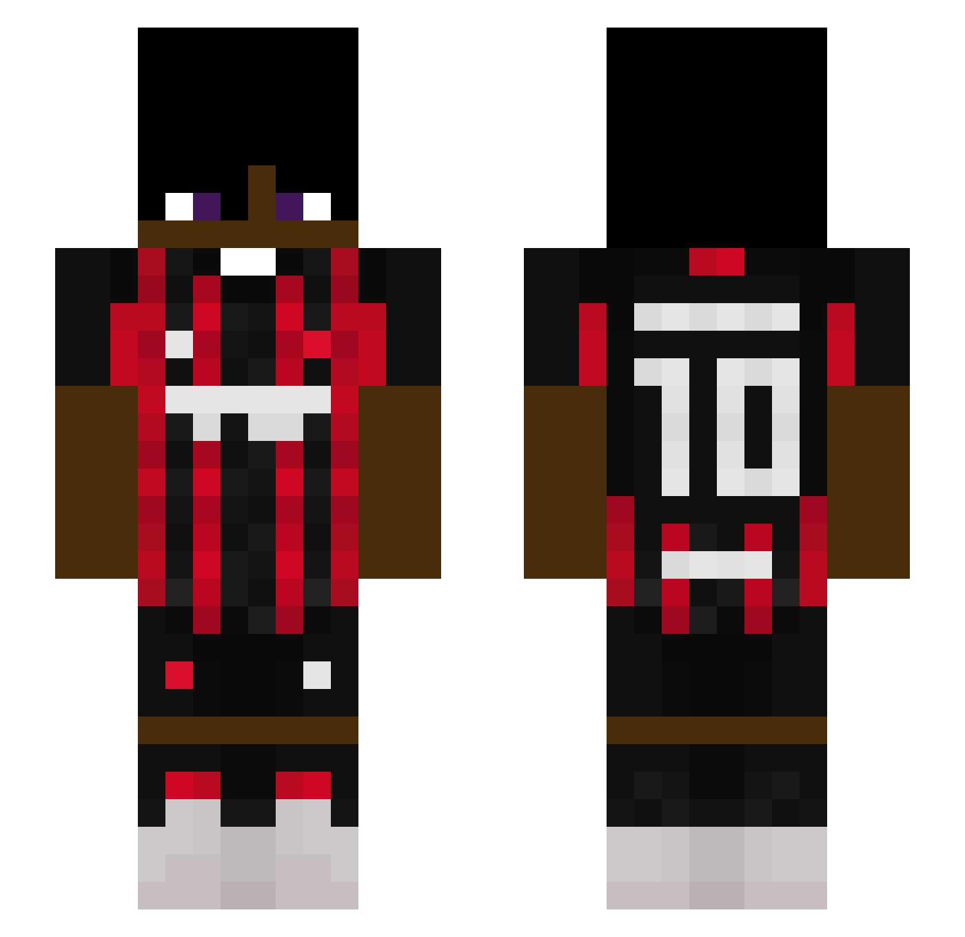 Cq3X Minecraft skin, front and back view