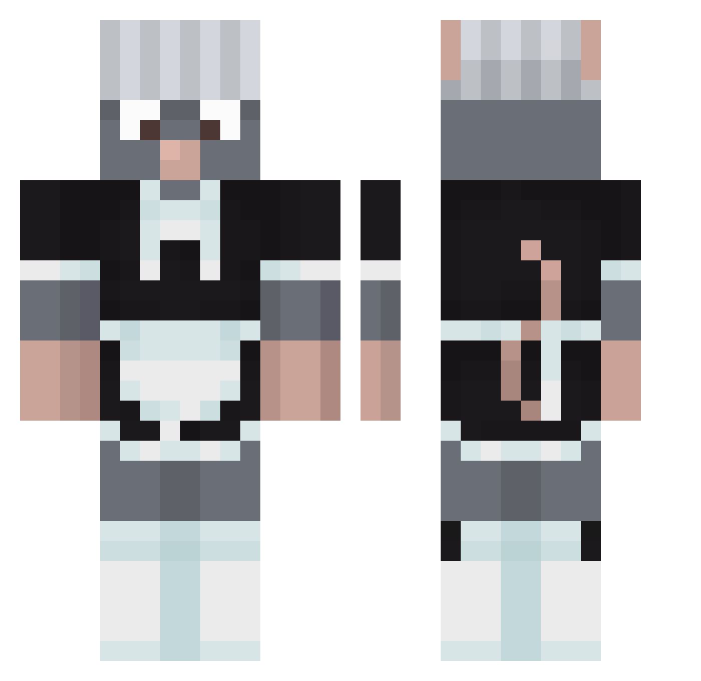 meows___ Minecraft skin, front and back view