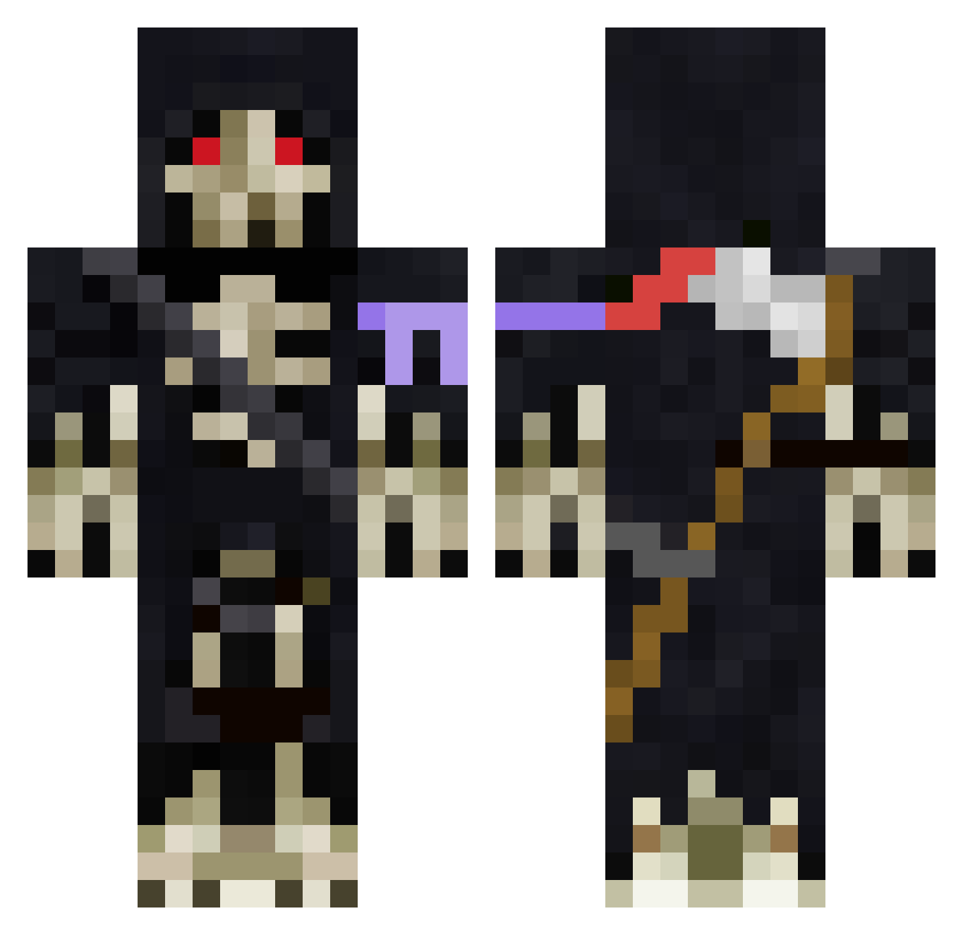 GABRO08 Minecraft skin, front and back view
