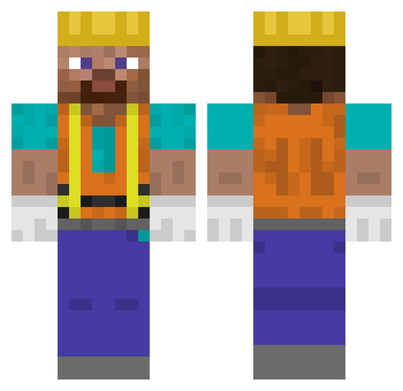 NicoFlan Minecraft skin, front and back view