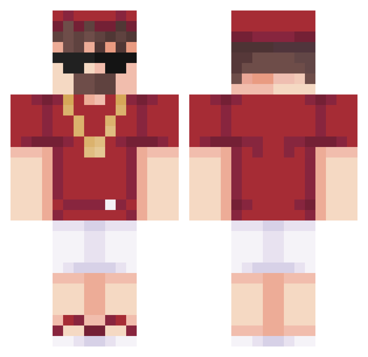 ItsGiannaa Minecraft skin, front and back view