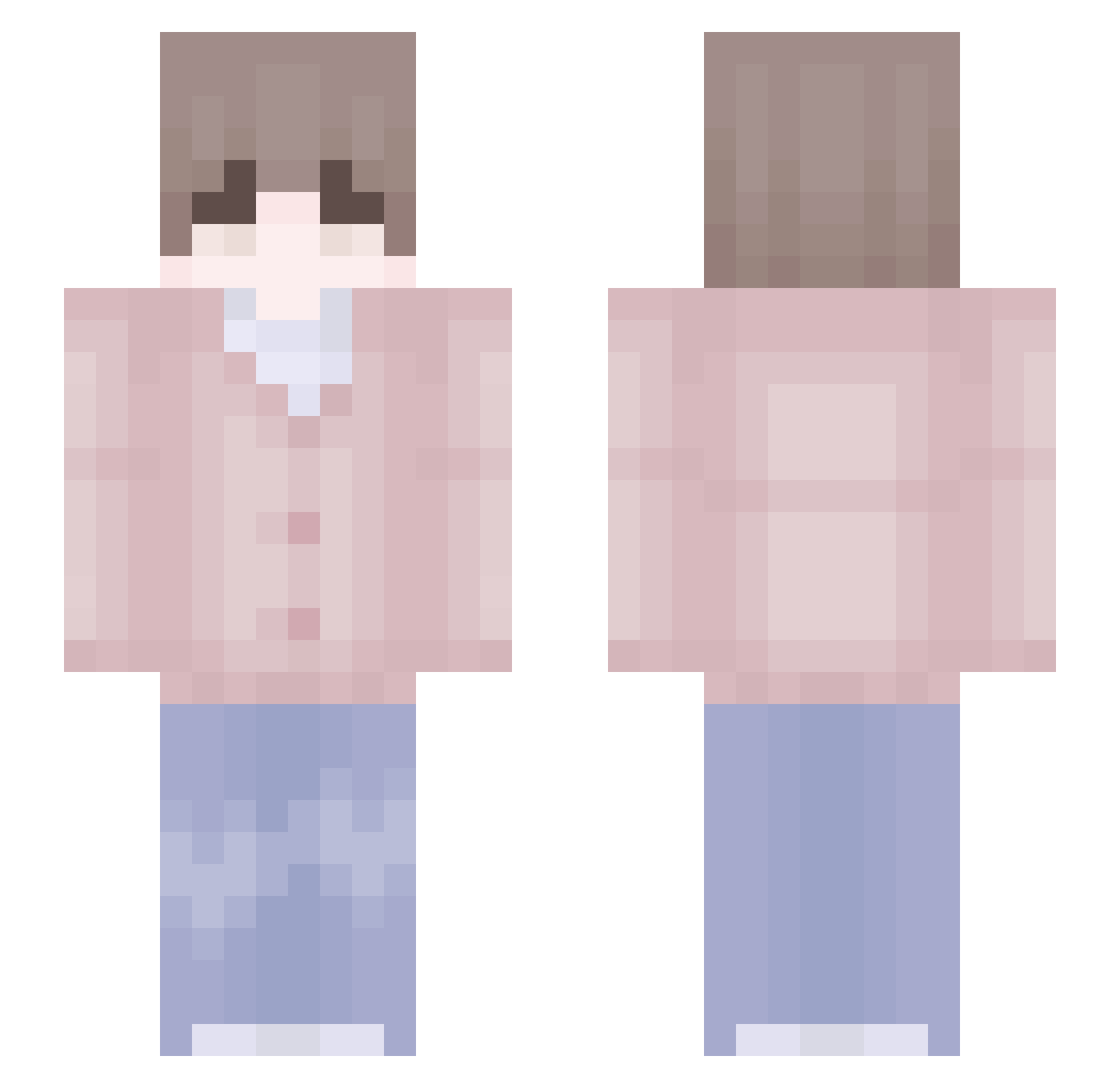 oDeaf Minecraft skin, front and back view