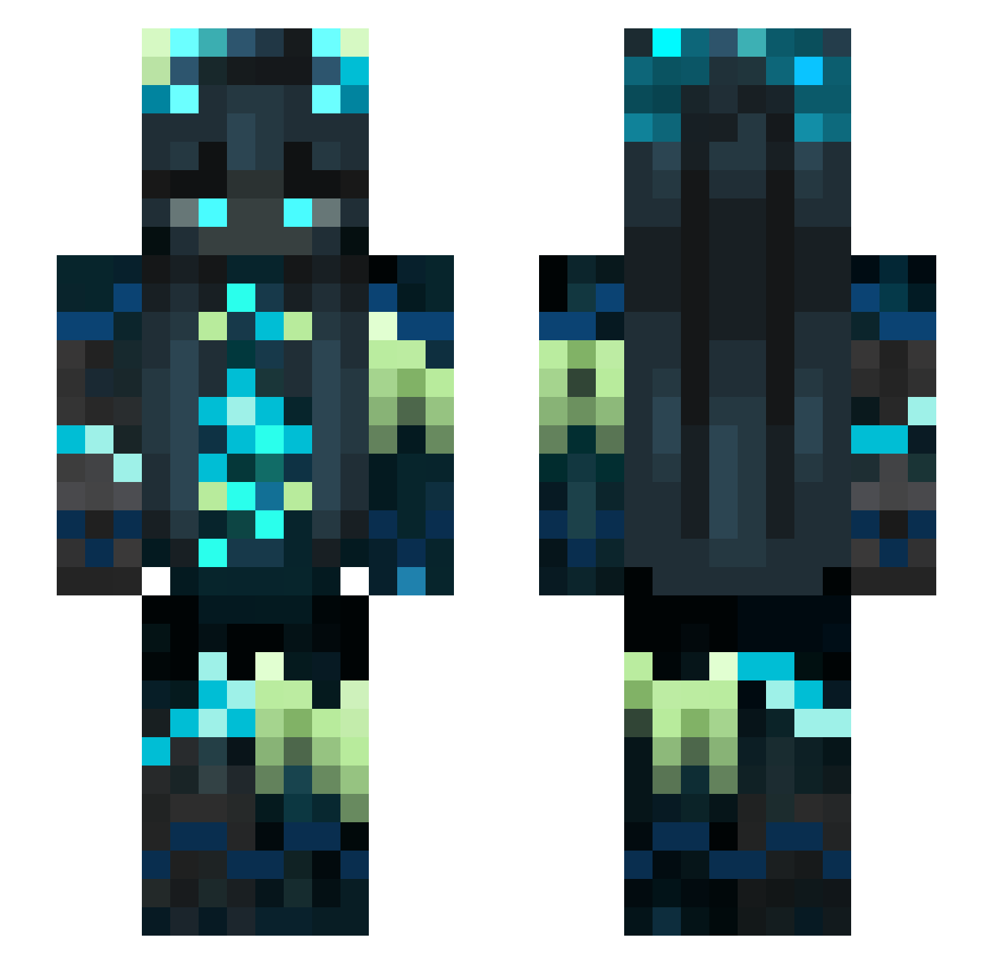 MAK1b Minecraft skin, front and back view