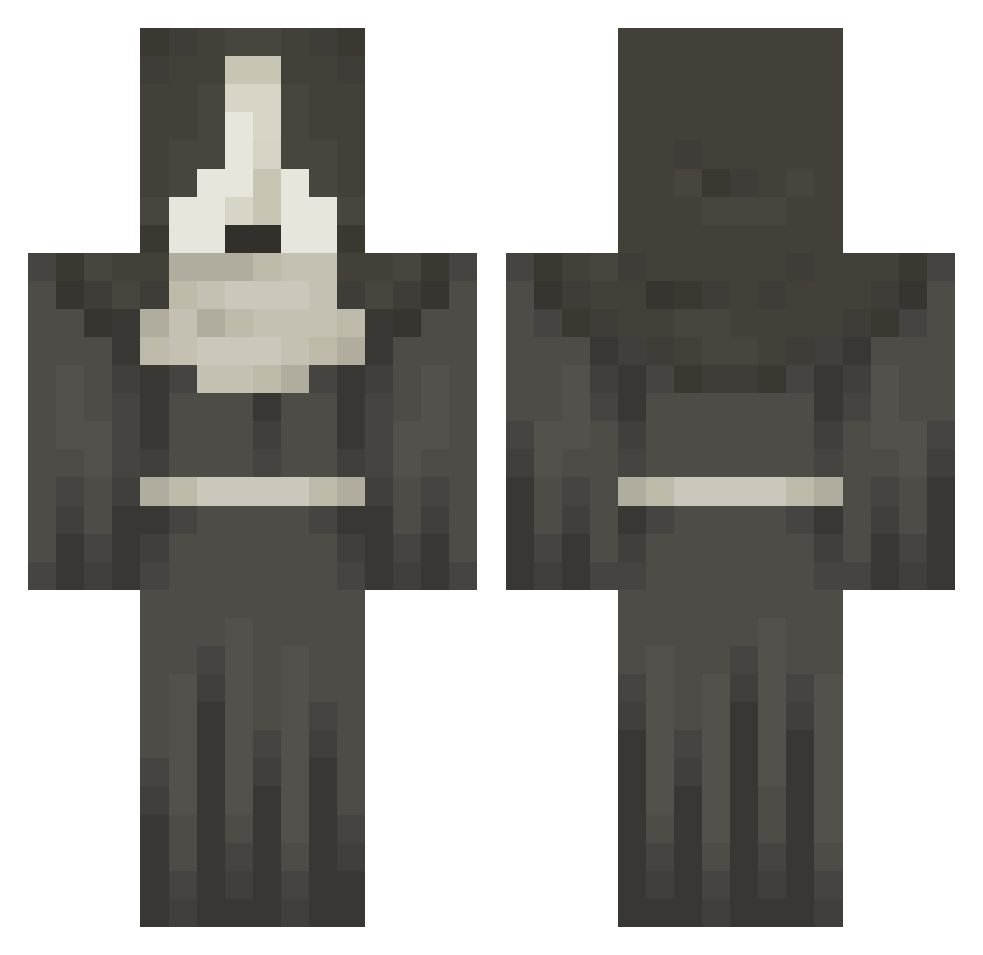 algebralien Minecraft skin, front and back view