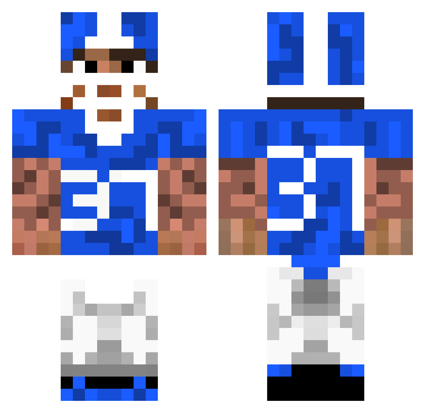 Athletes Minecraft skin, front and back view