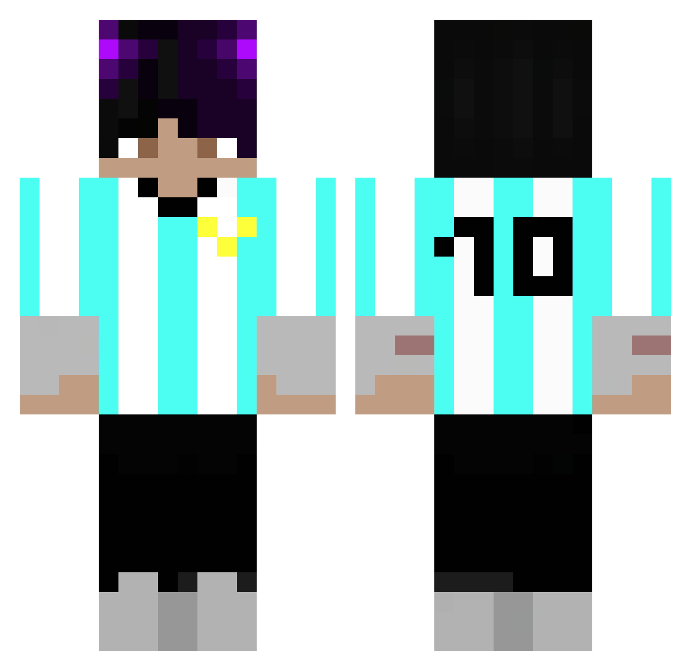 Domi1006 Minecraft skin, front and back view