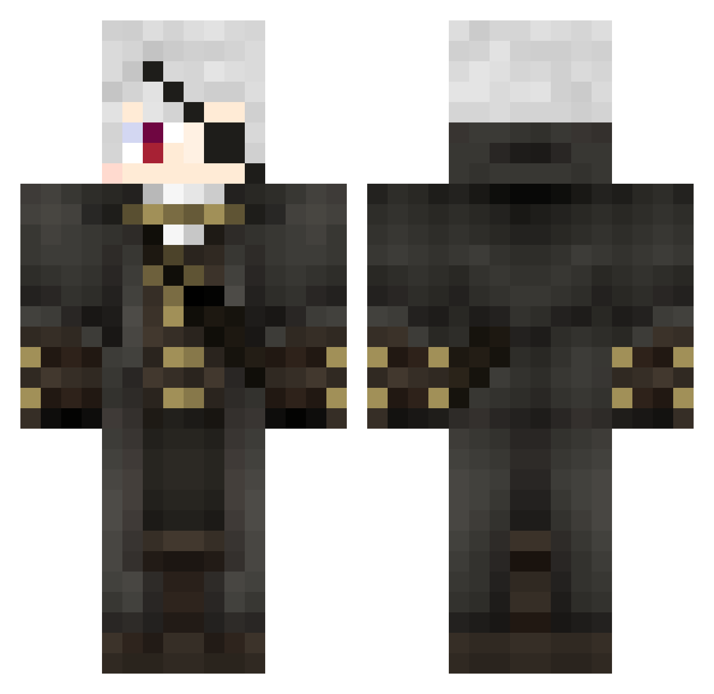 Wolfix_The_Wolf Minecraft skin, front and back view