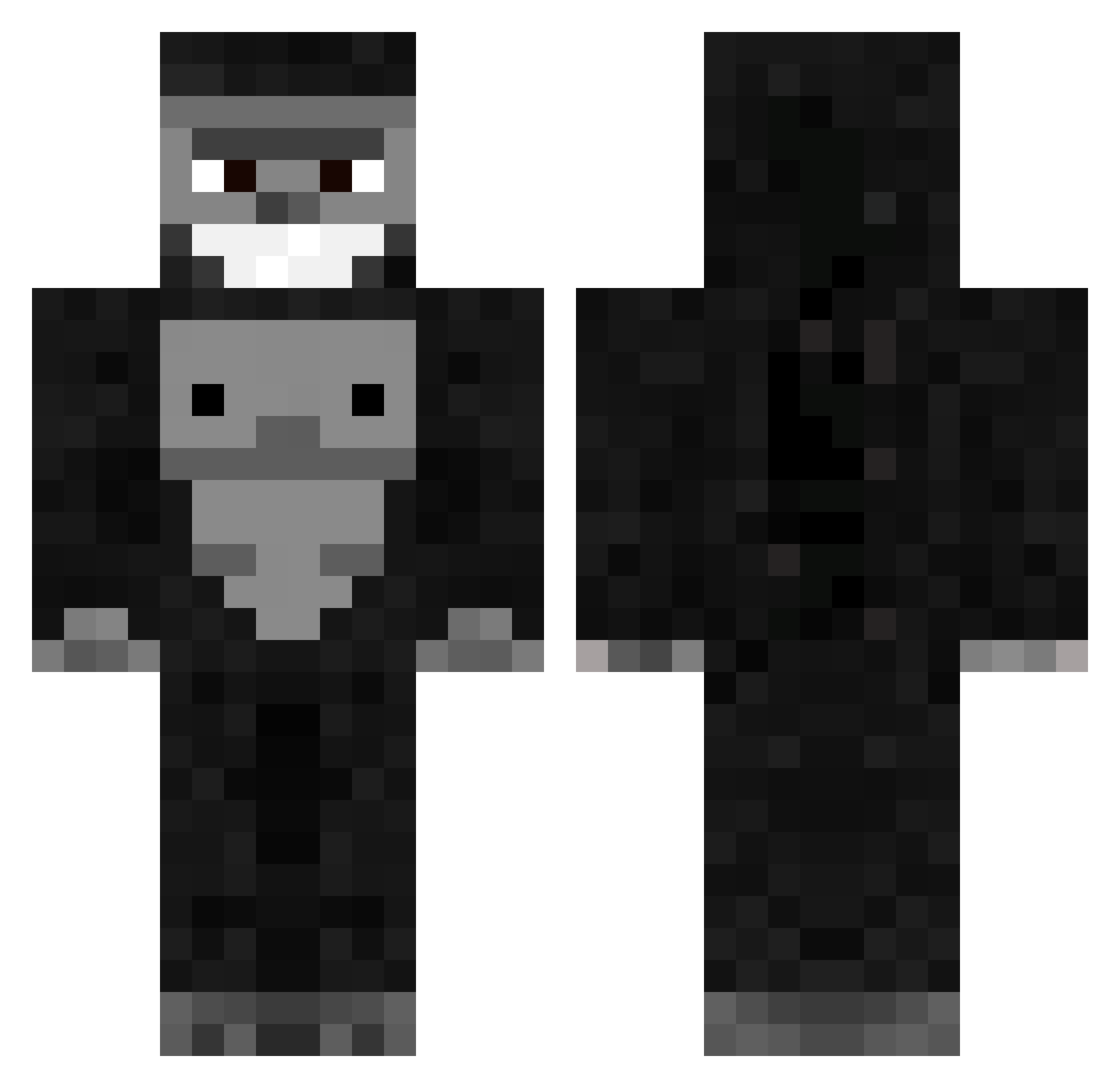 Cathumbs Minecraft skin, front and back view