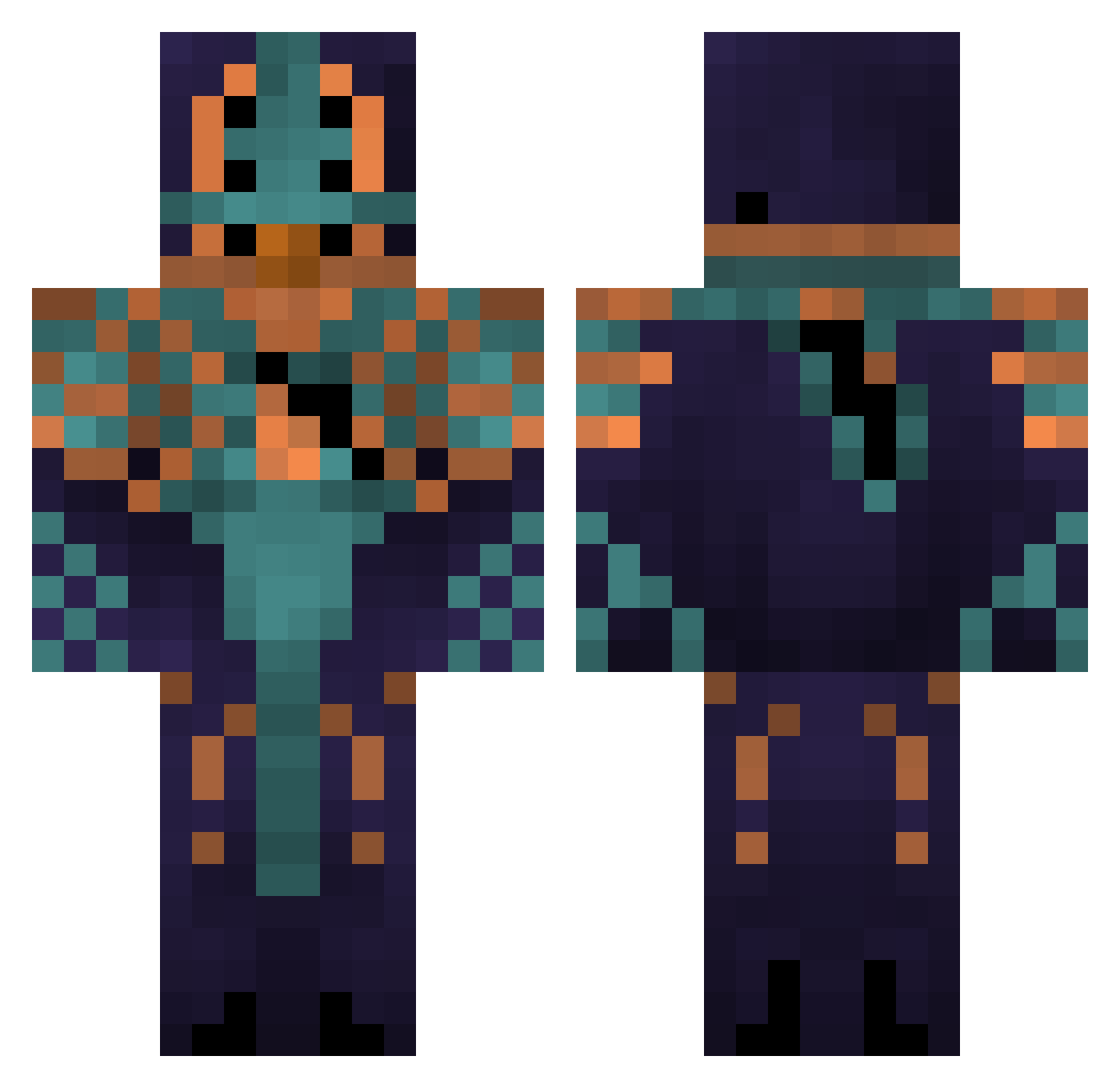 Leodagger456 Minecraft skin, front and back view