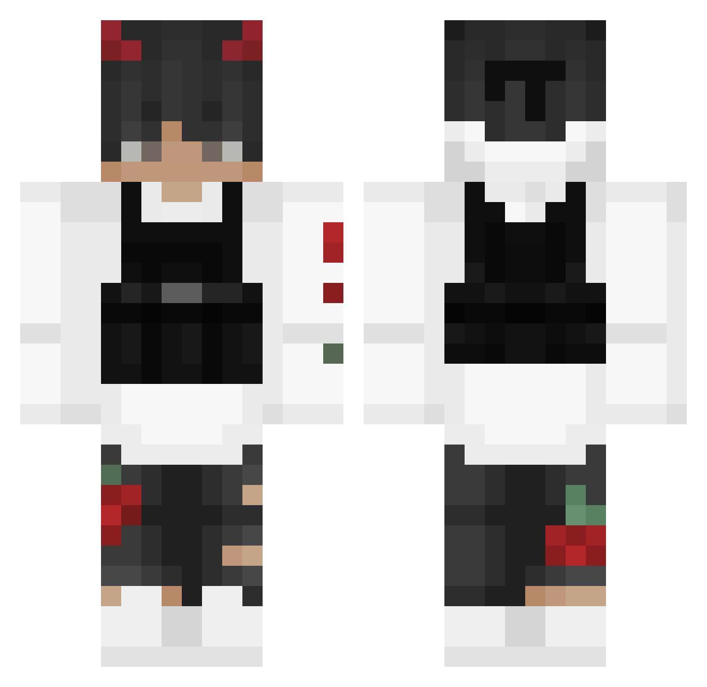 VenHaunt Minecraft skin, front and back view