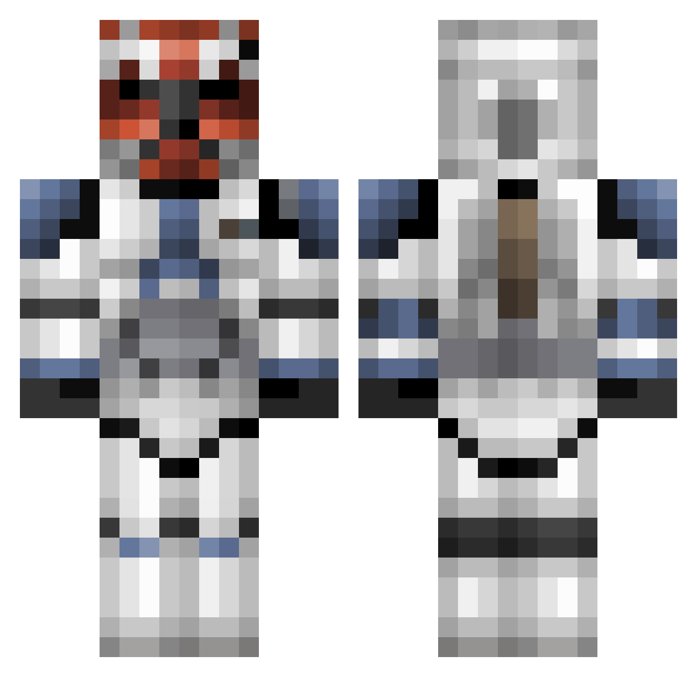 Jeppesso Minecraft skin, front and back view