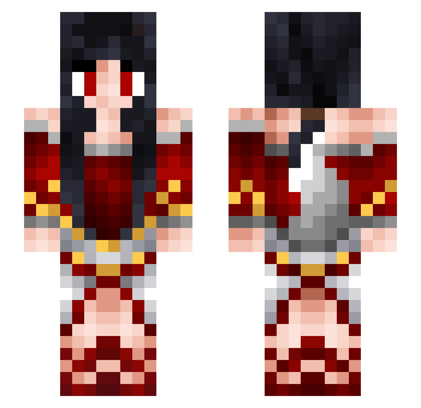 Kyubi_ Minecraft skin, front and back view
