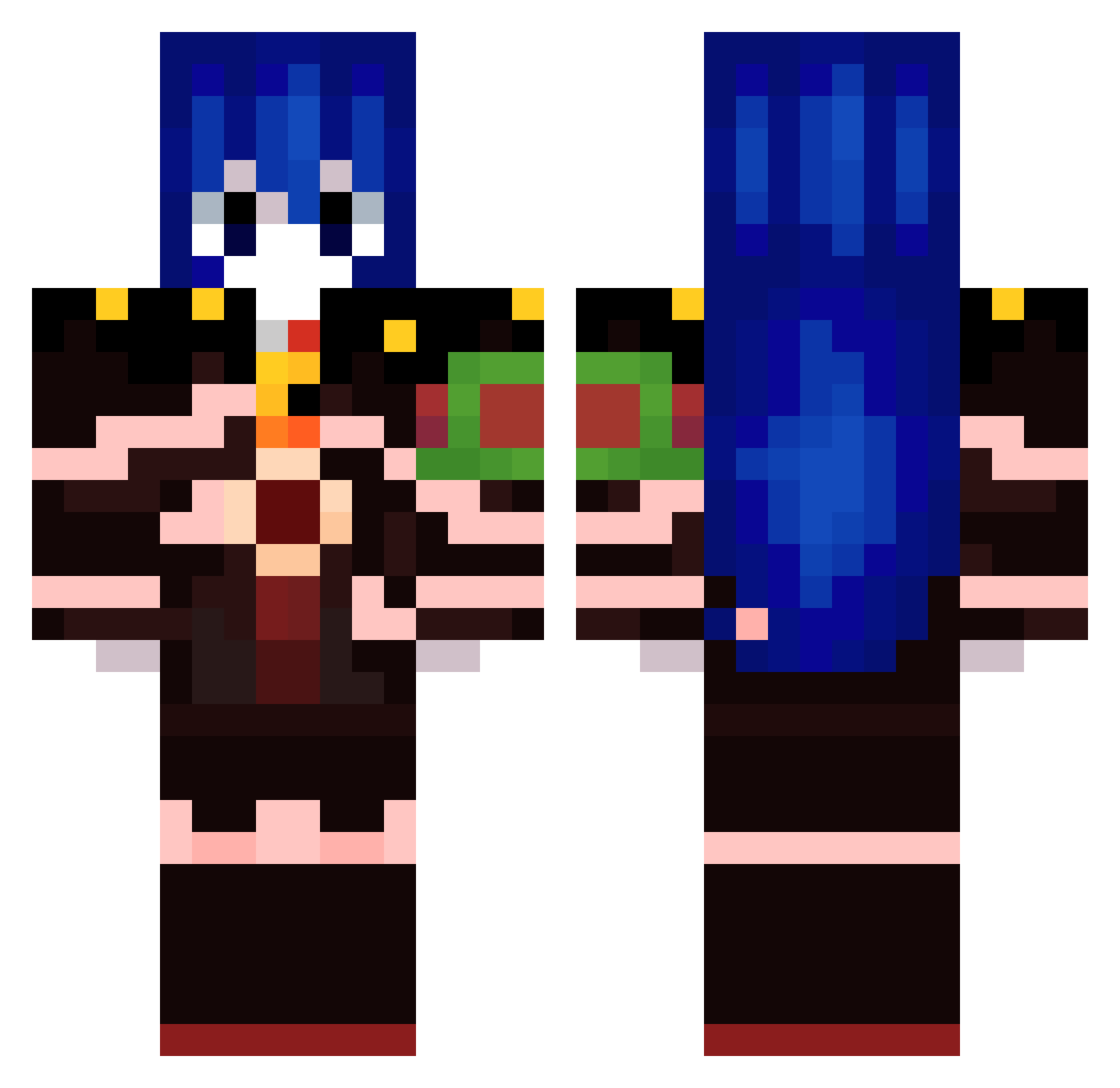 Leandro86822 Minecraft skin, front and back view