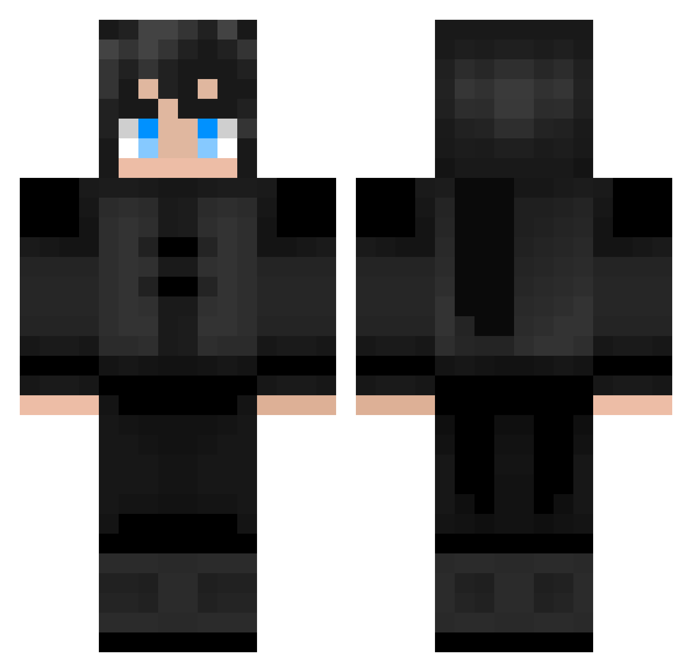 Aridity Minecraft skin, front and back view