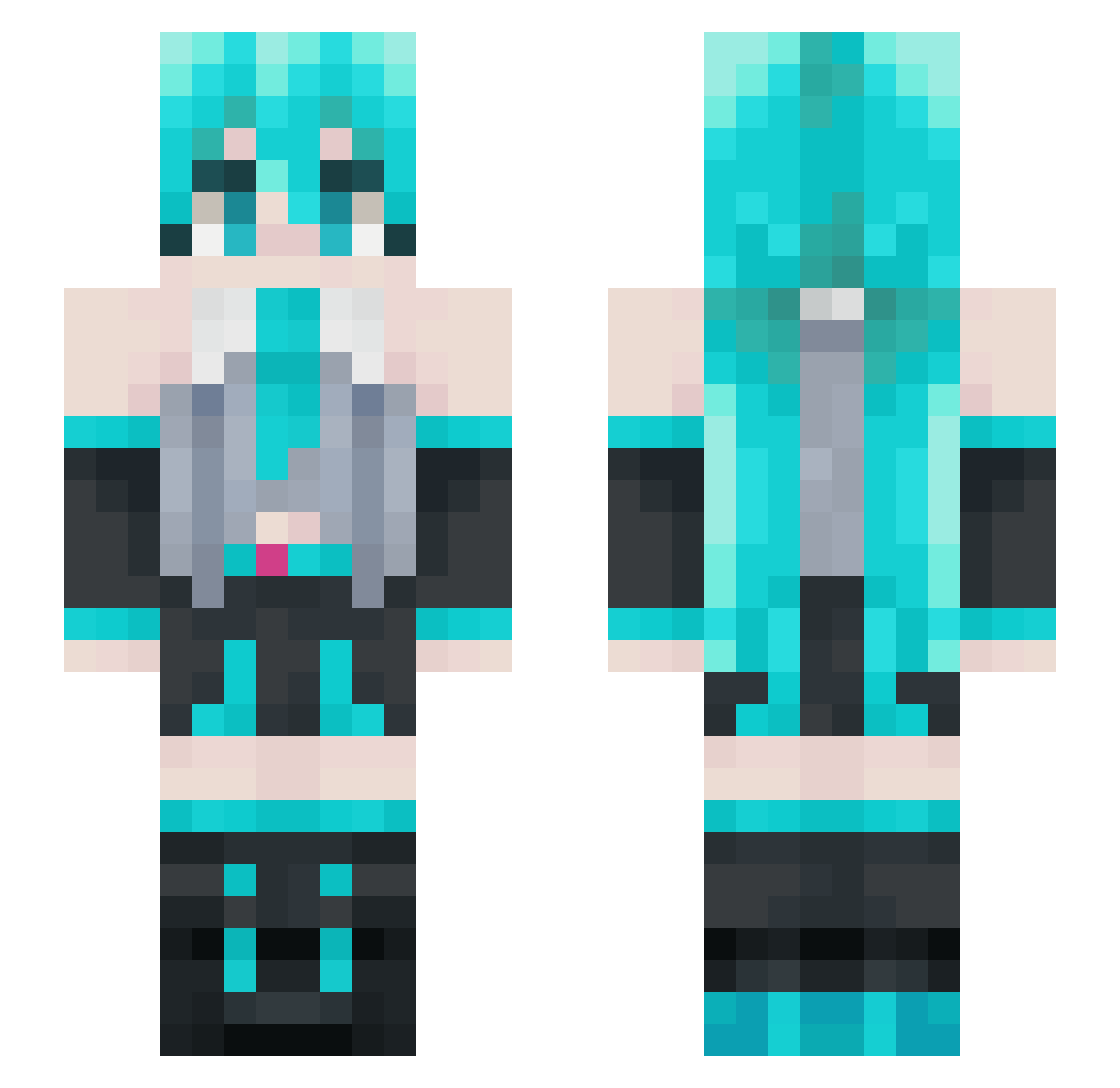 Balex9310 Minecraft skin, front and back view