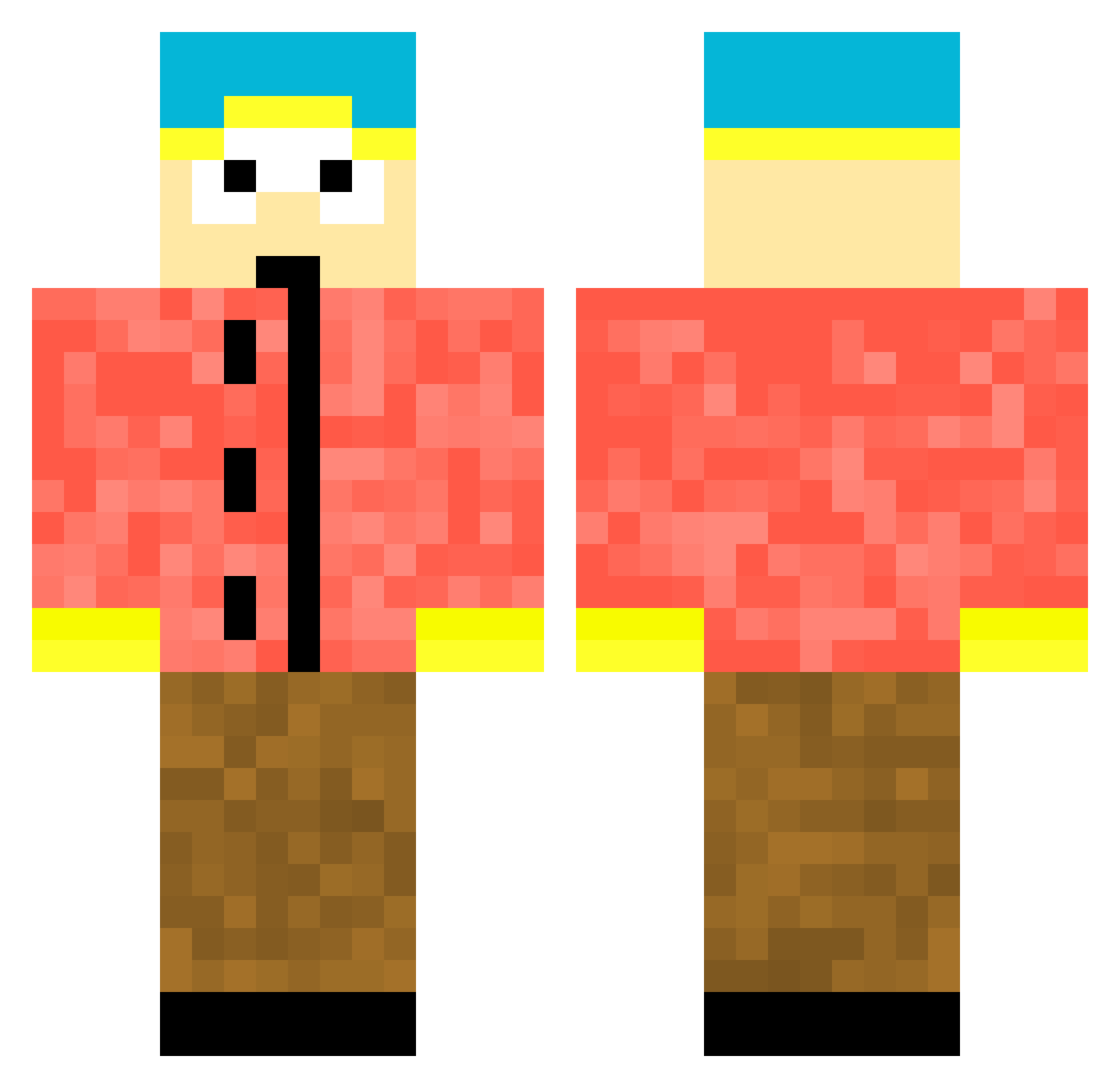 CPlitis Minecraft skin, front and back view