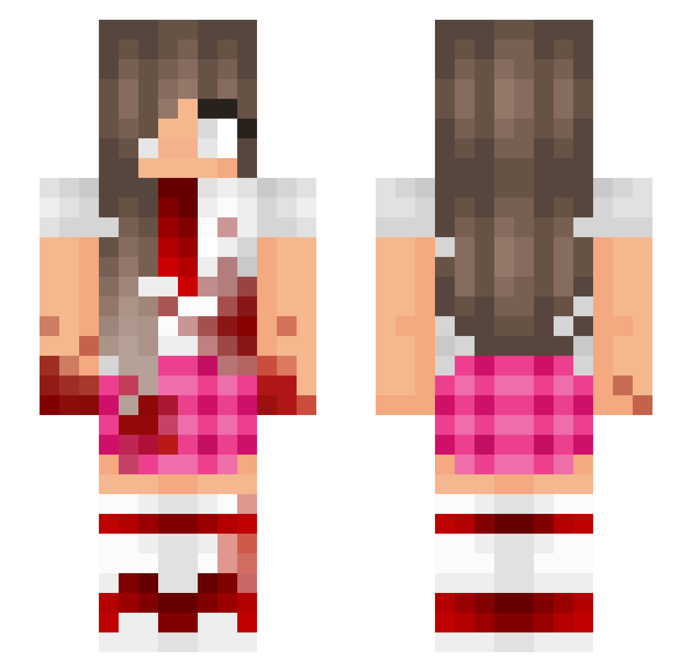 Chuchella Minecraft skin, front and back view