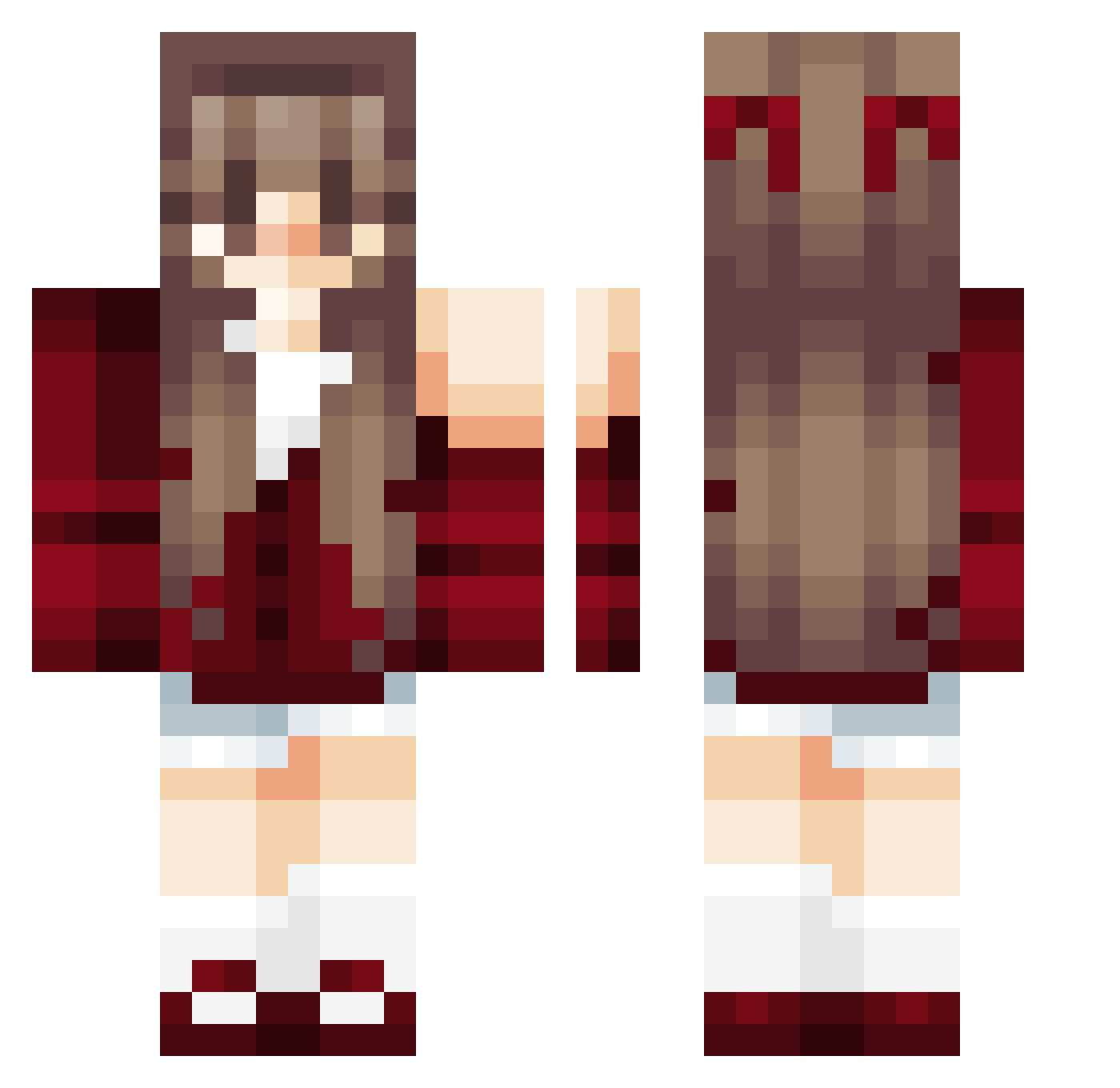 NAM3N0TF0UND Minecraft skin, front and back view
