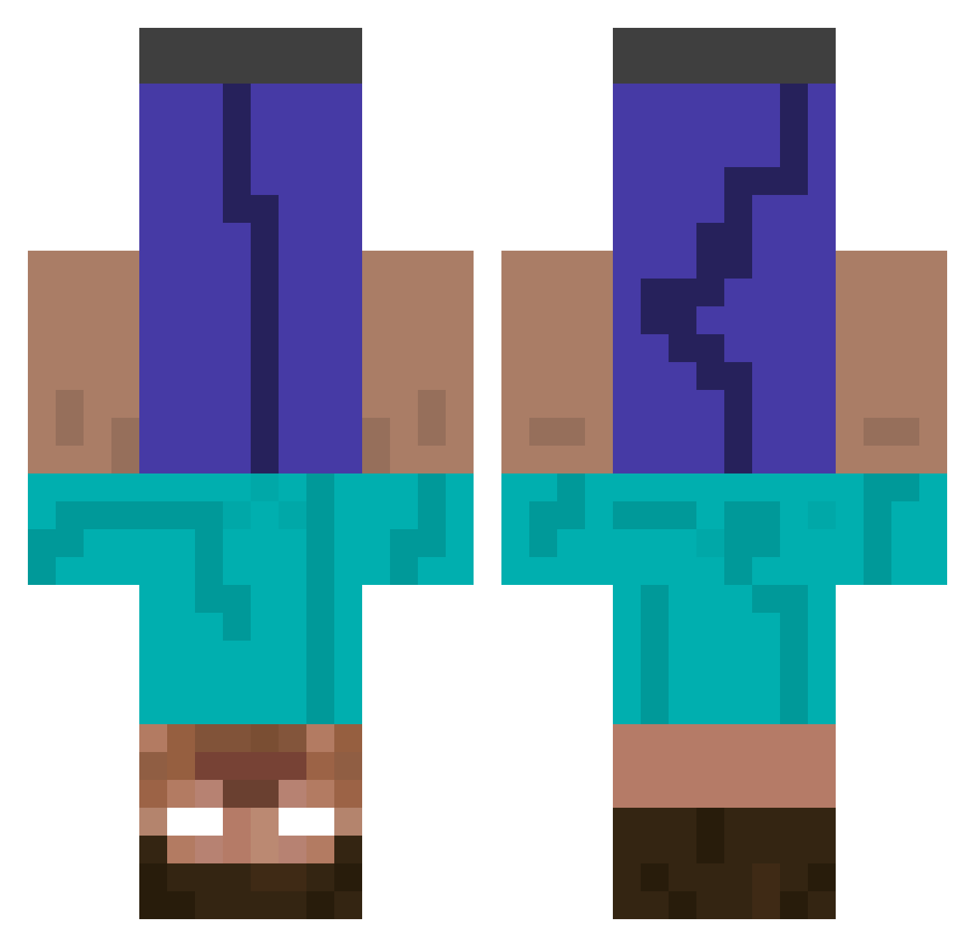 Naboflex Minecraft skin, front and back view