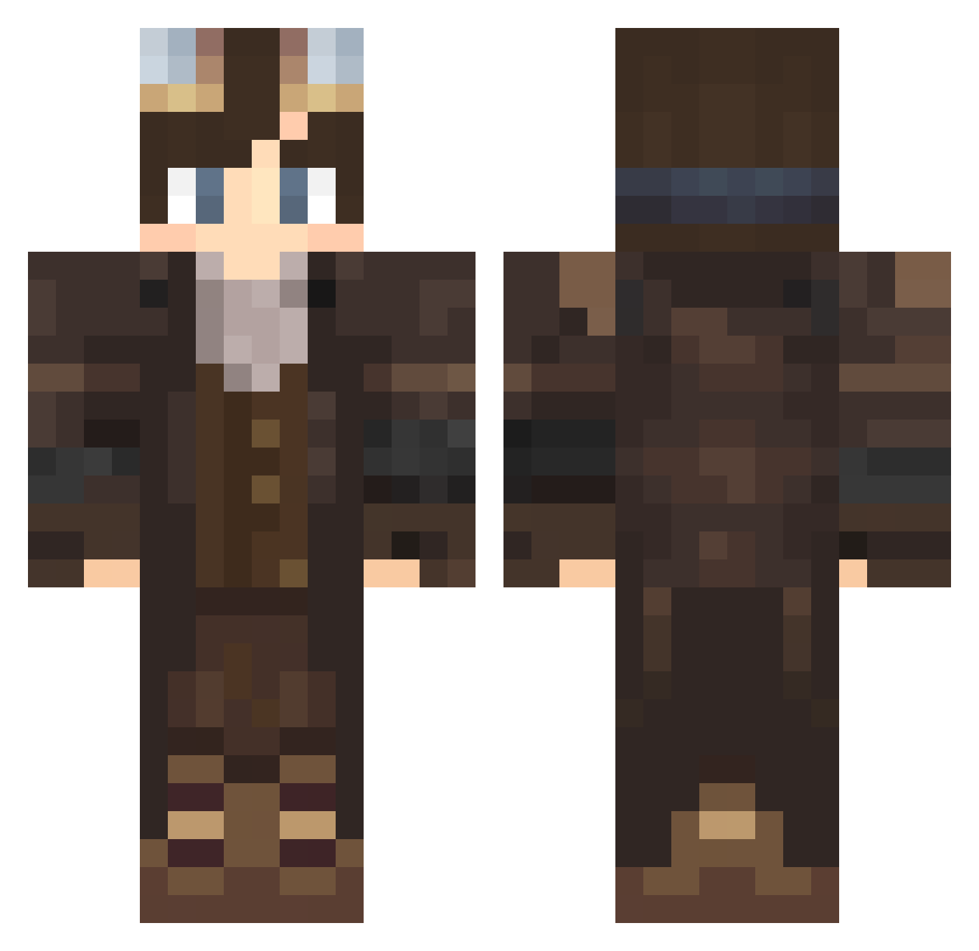 Terrazul Minecraft skin, front and back view