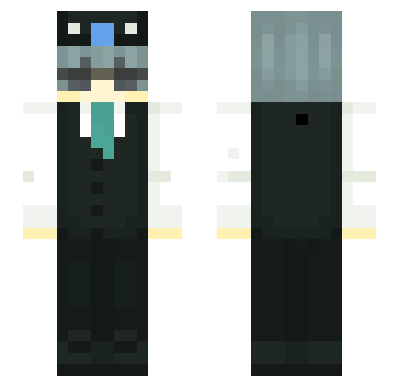 qwicemc Minecraft skin, front and back view