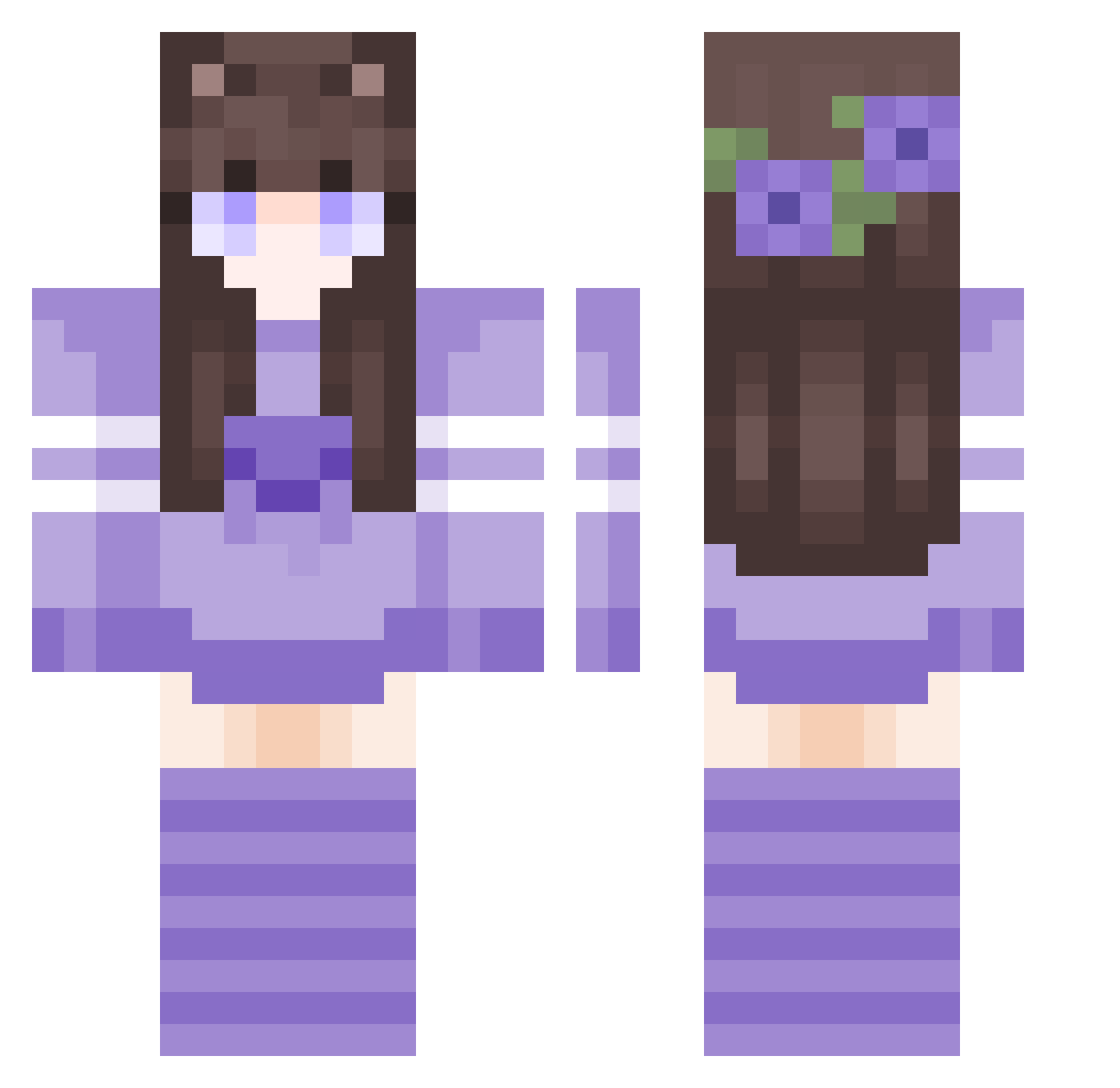 Johanka246 Minecraft skin, front and back view