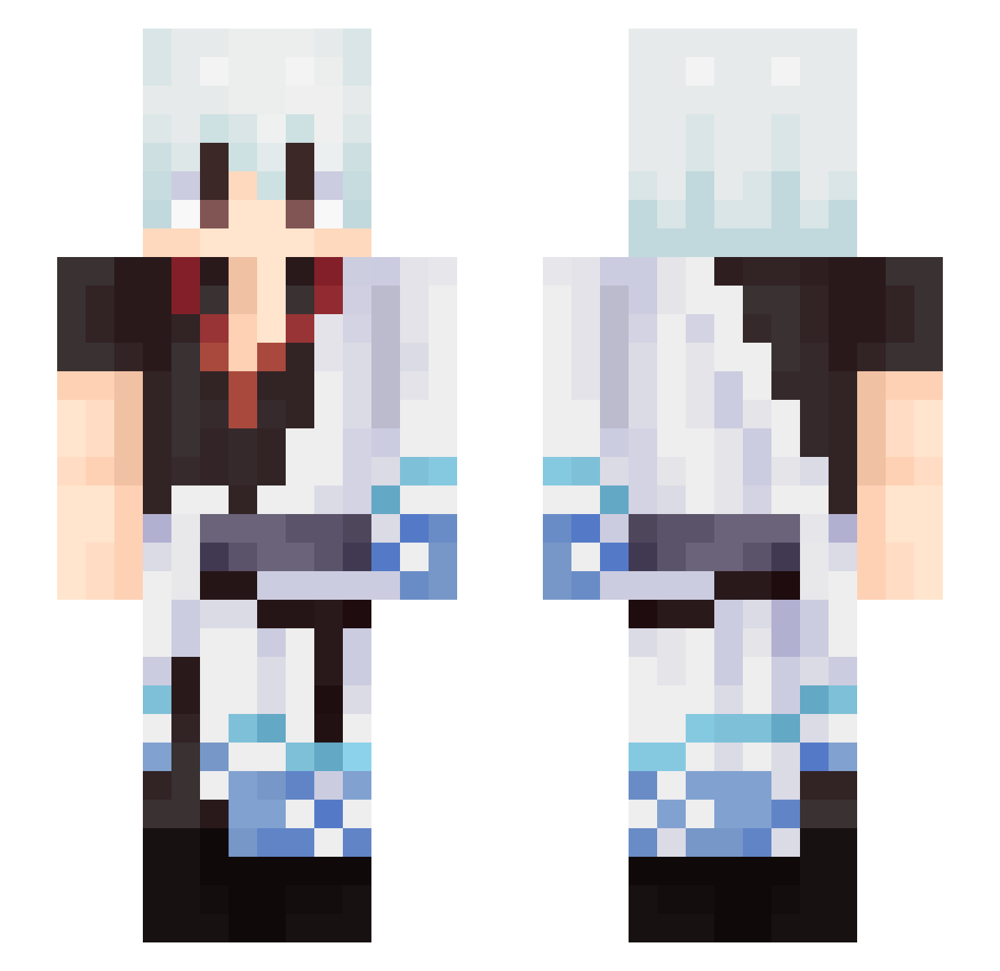 LeviAckermann99 Minecraft skin, front and back view