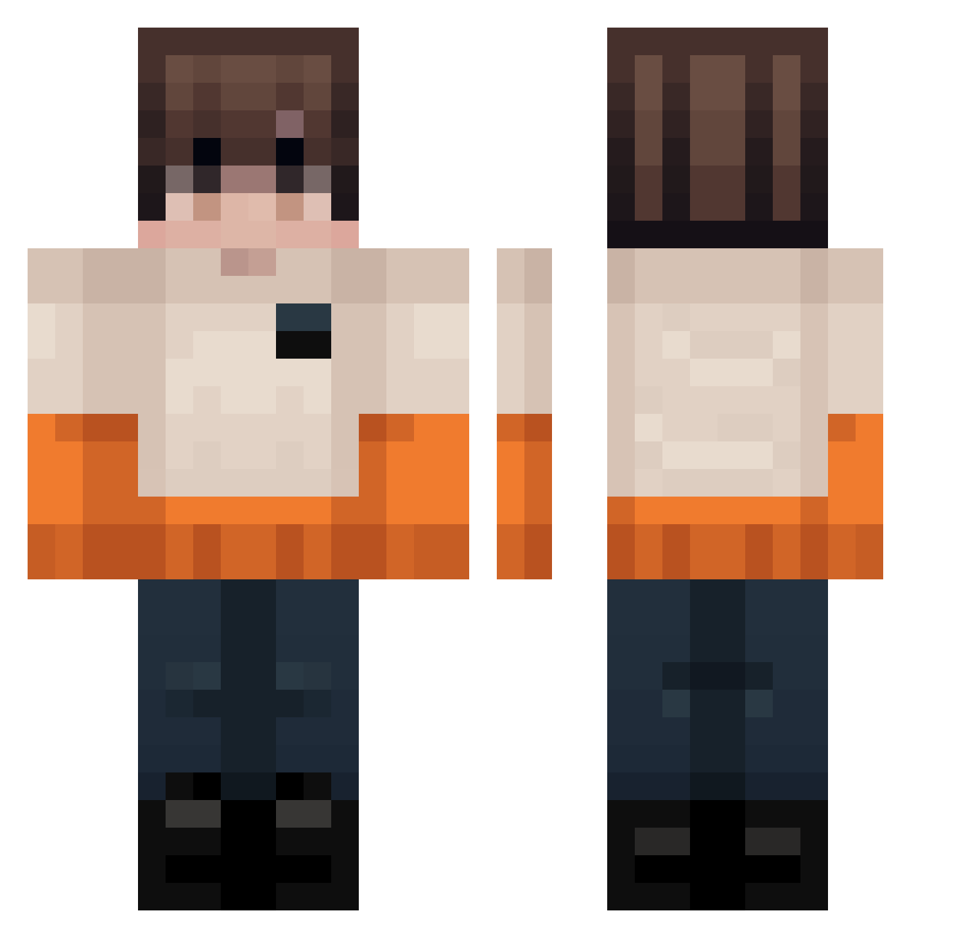 mantiskent Minecraft skin, front and back view