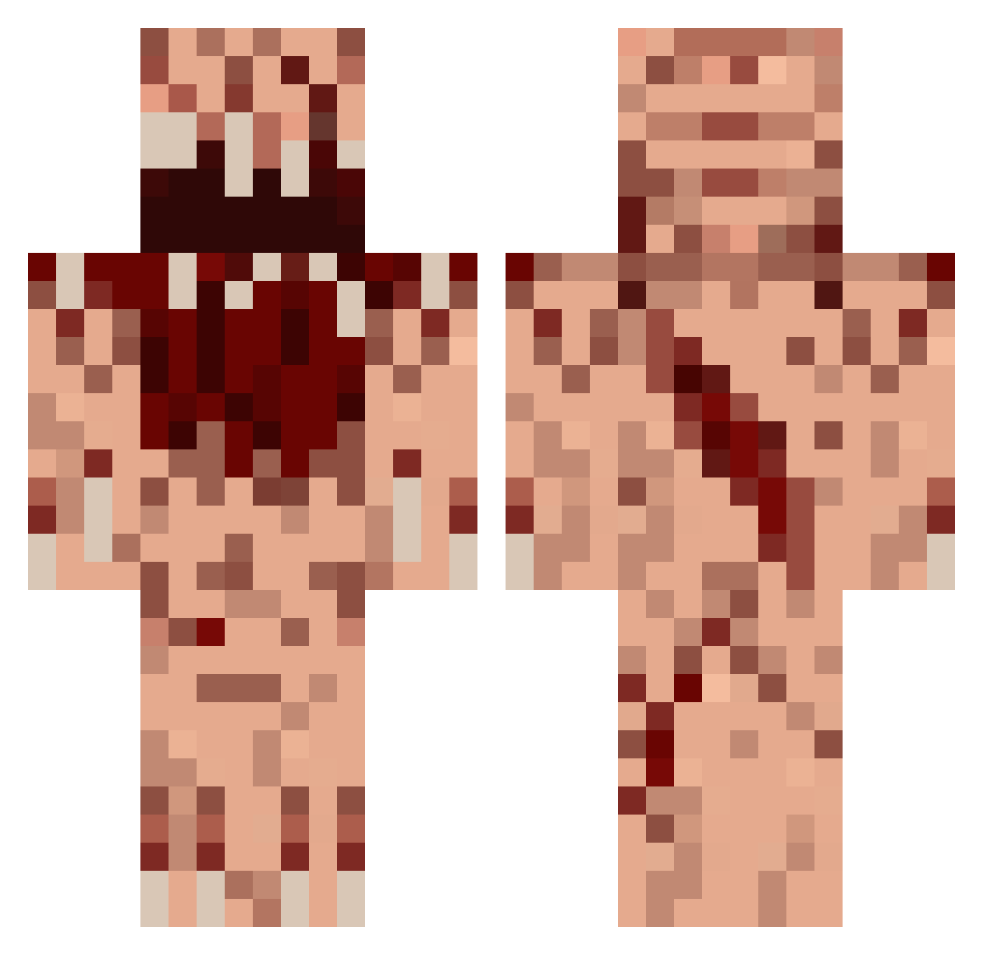 Chomped Minecraft skin, front and back view
