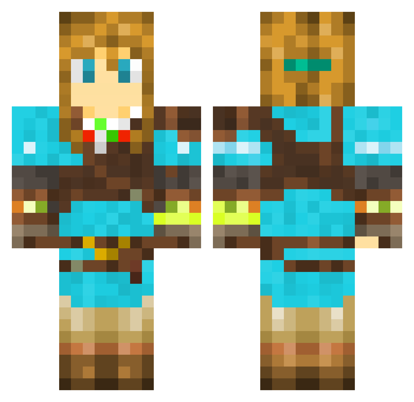 KnackrackG Minecraft skin, front and back view