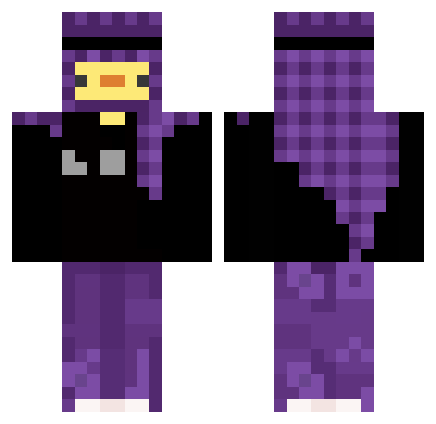 THDLNX Minecraft skin, front and back view