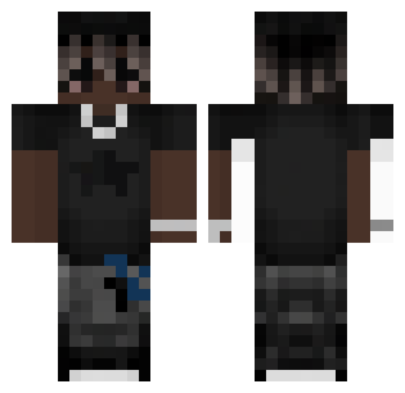 Aidenpree Minecraft skin, front and back view