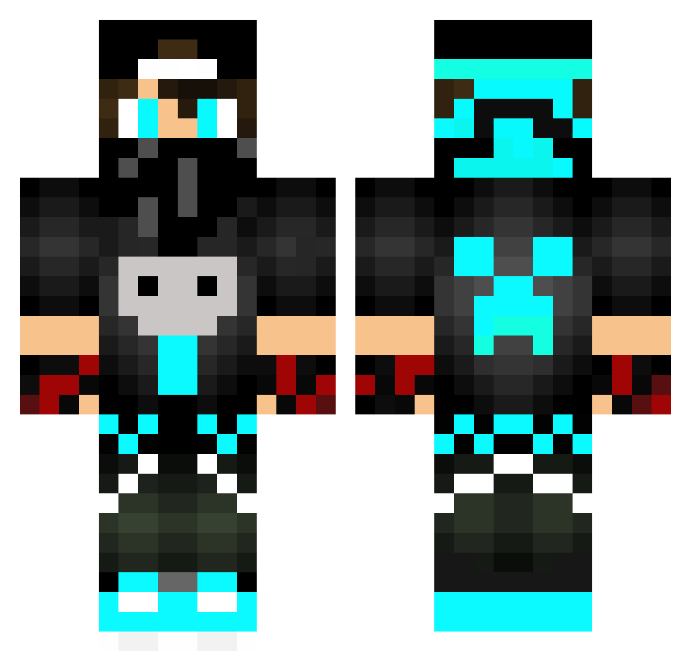 cachila Minecraft skin, front and back view