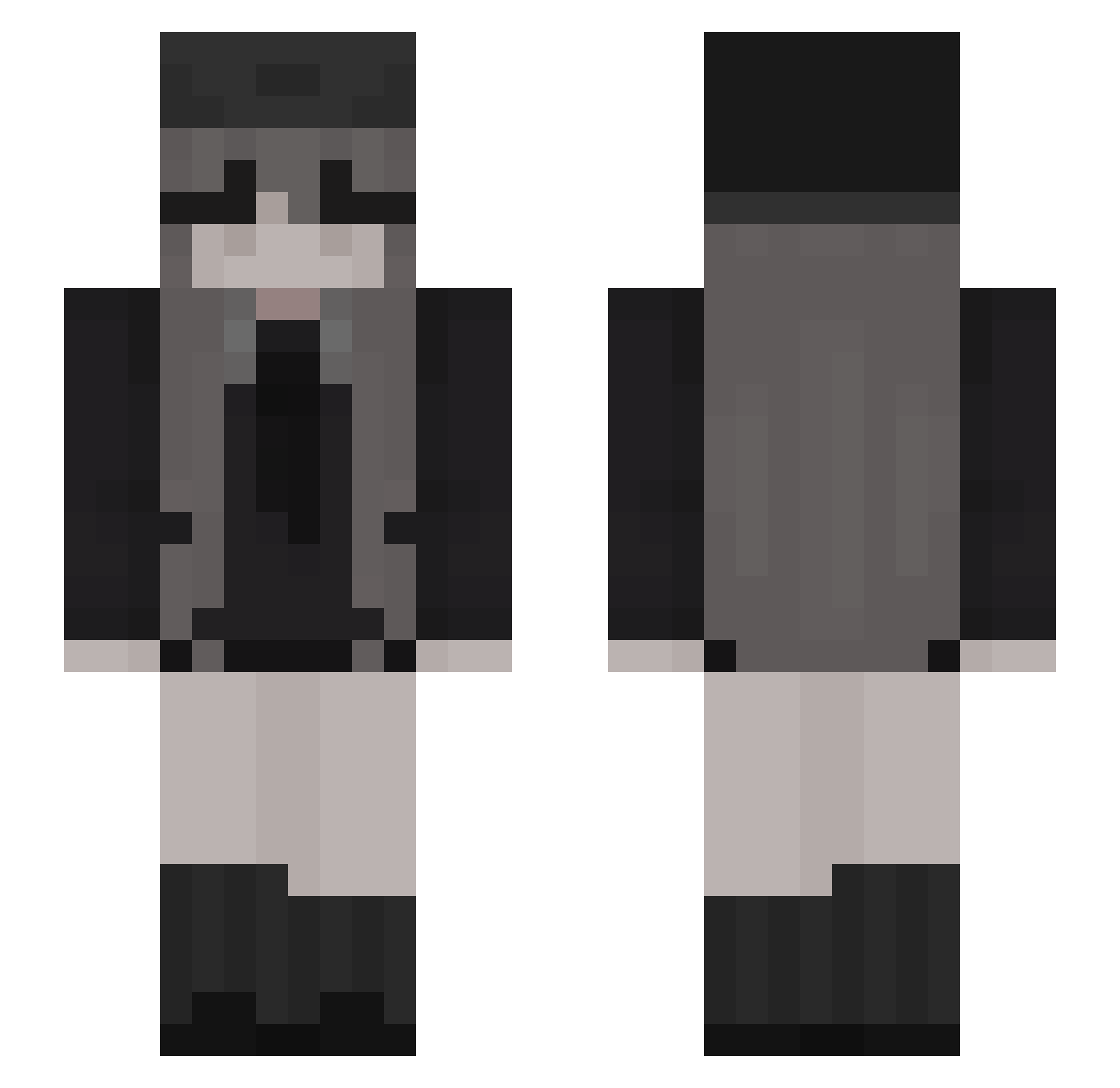 DarkTiramisu Minecraft skin, front and back view