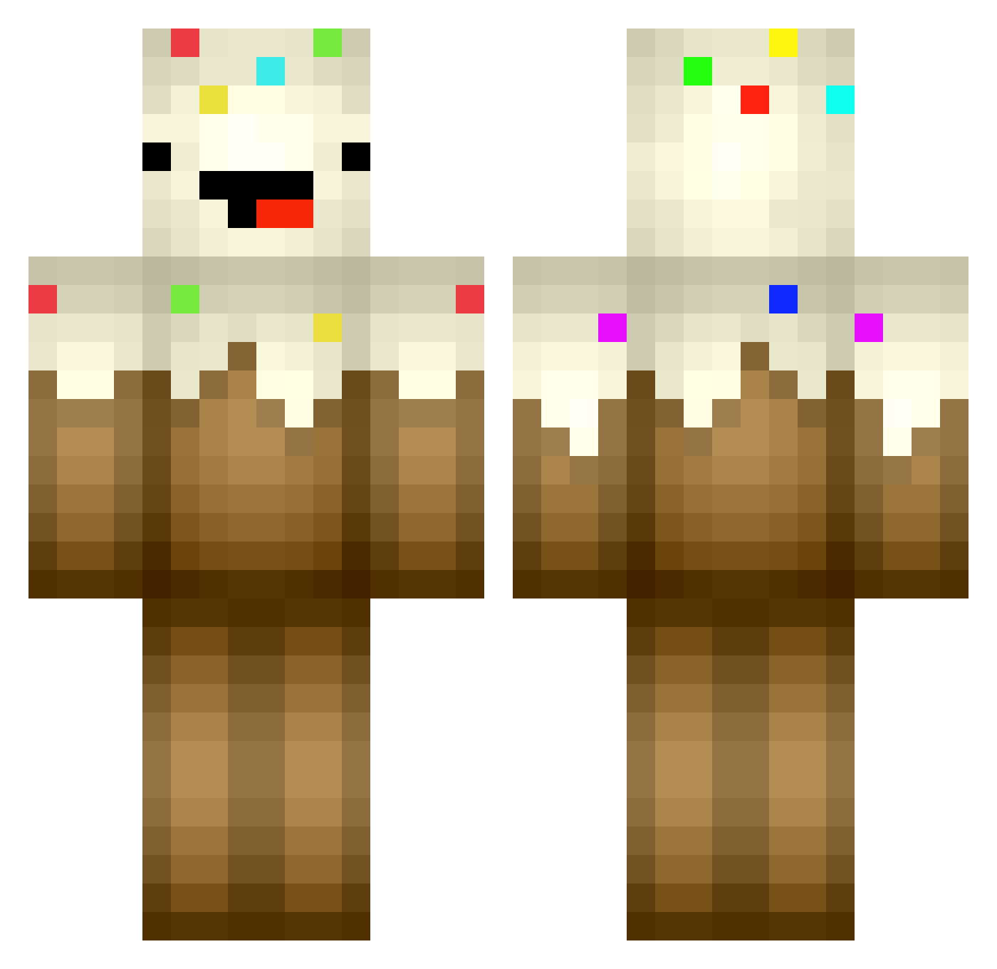 NiceWetLoog Minecraft skin, front and back view