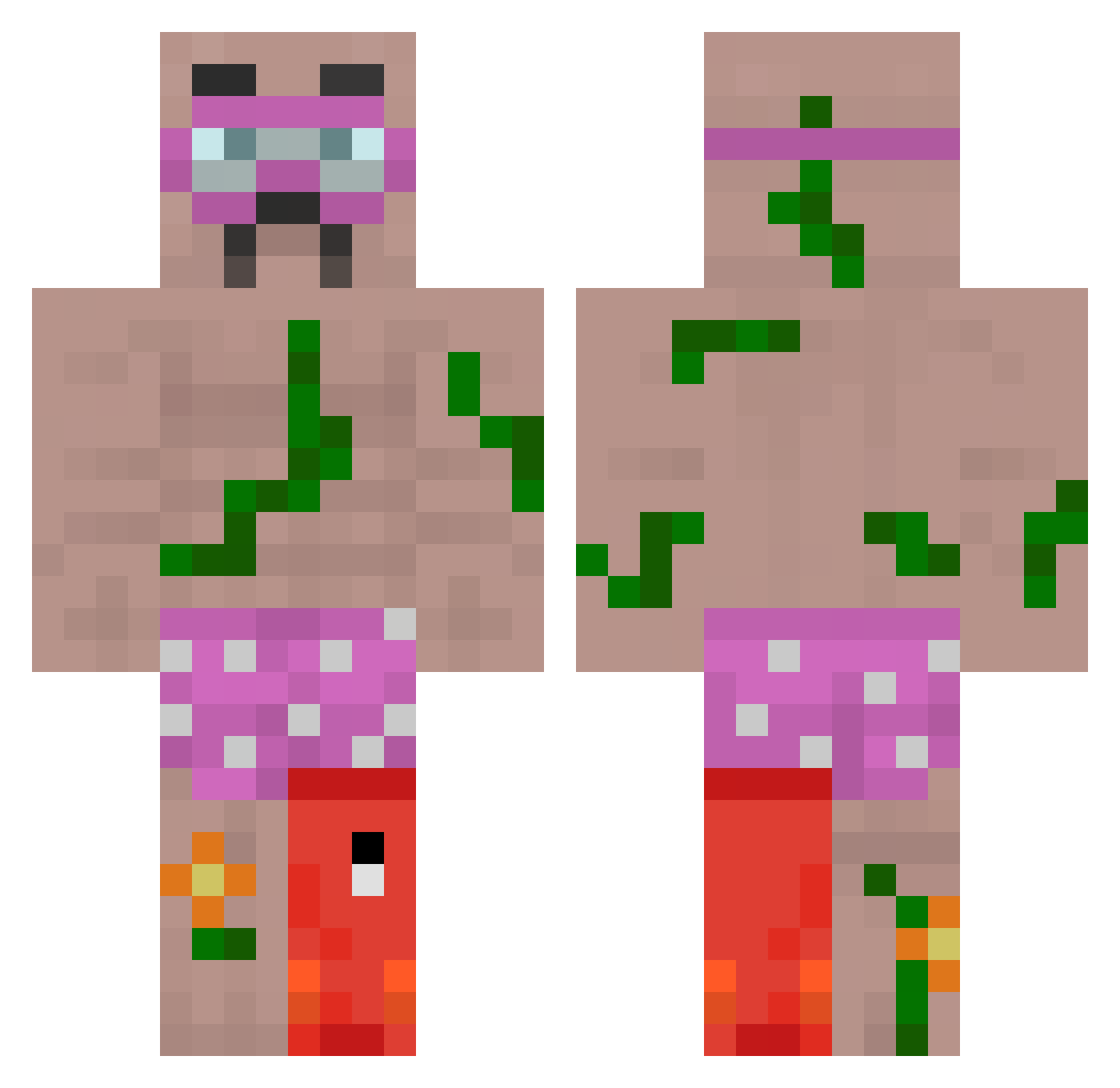 Lanalanalana_ Minecraft skin, front and back view