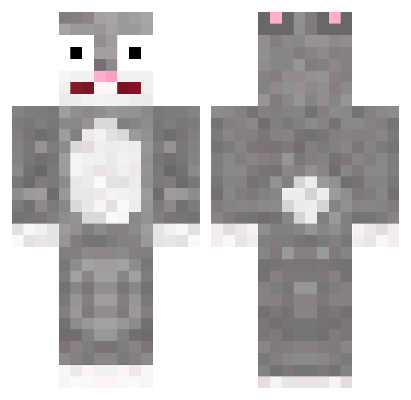 PlaqMallang Minecraft skin, front and back view