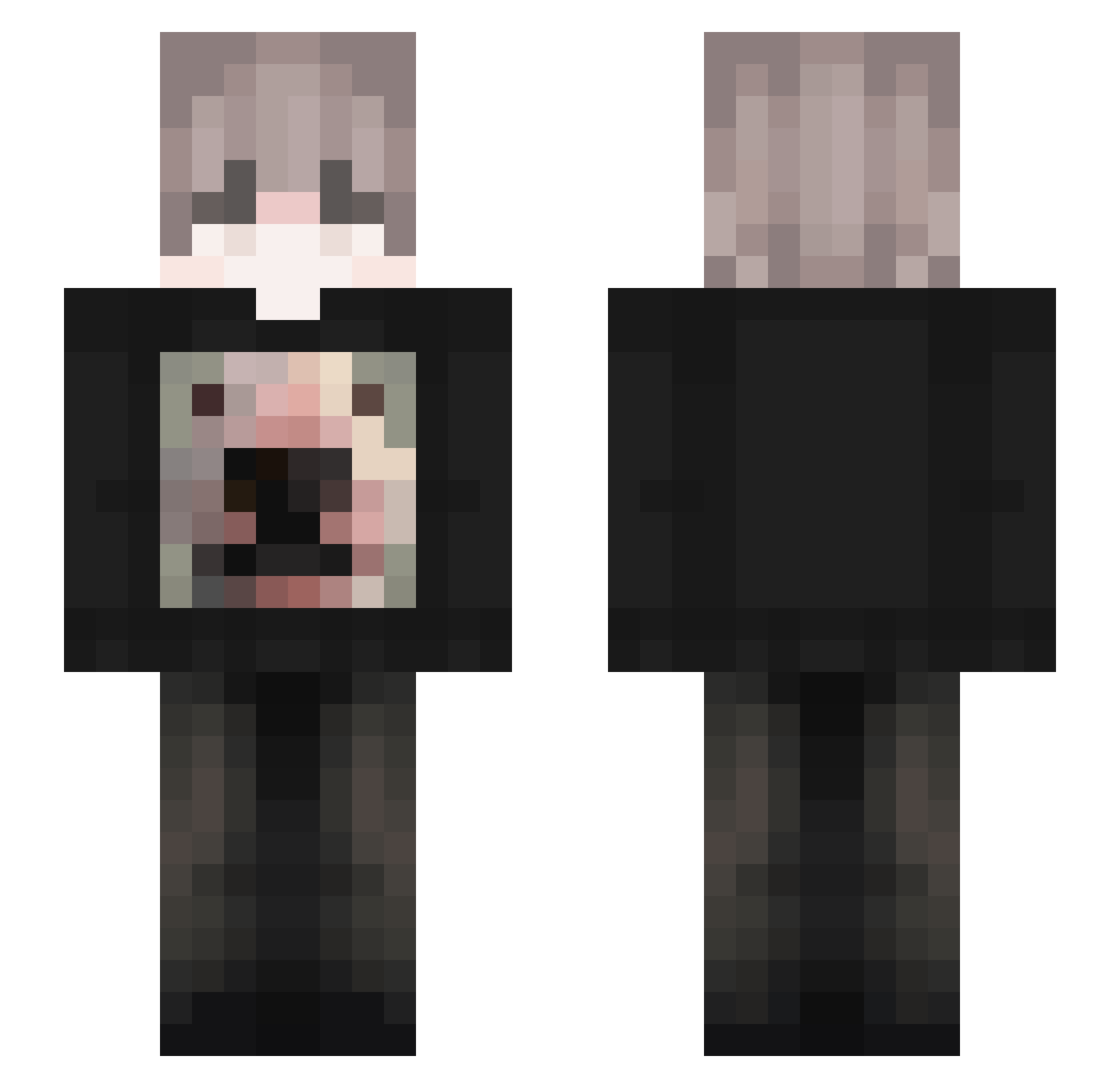 raindoh Minecraft skin, front and back view