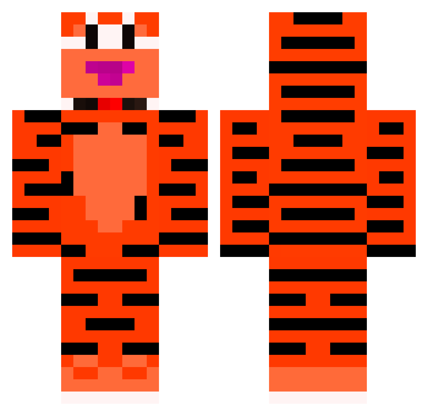 iininjas Minecraft skin, front and back view