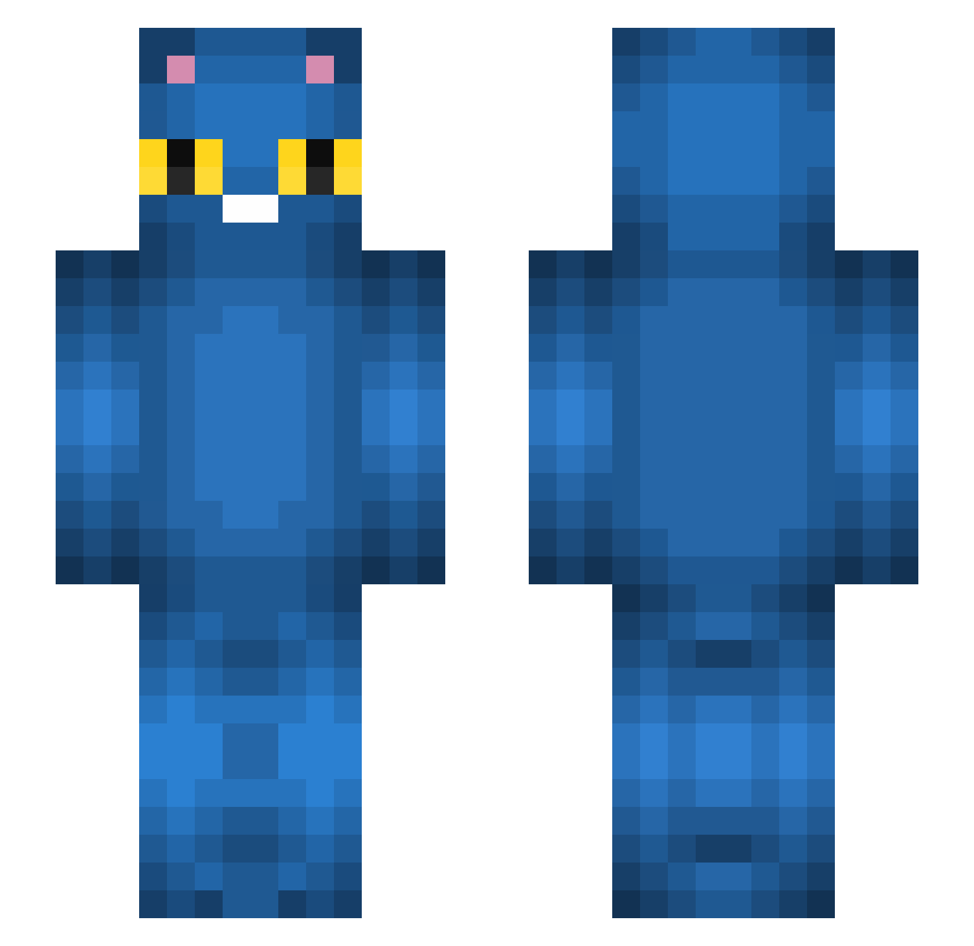 B1ury_ Minecraft skin, front and back view
