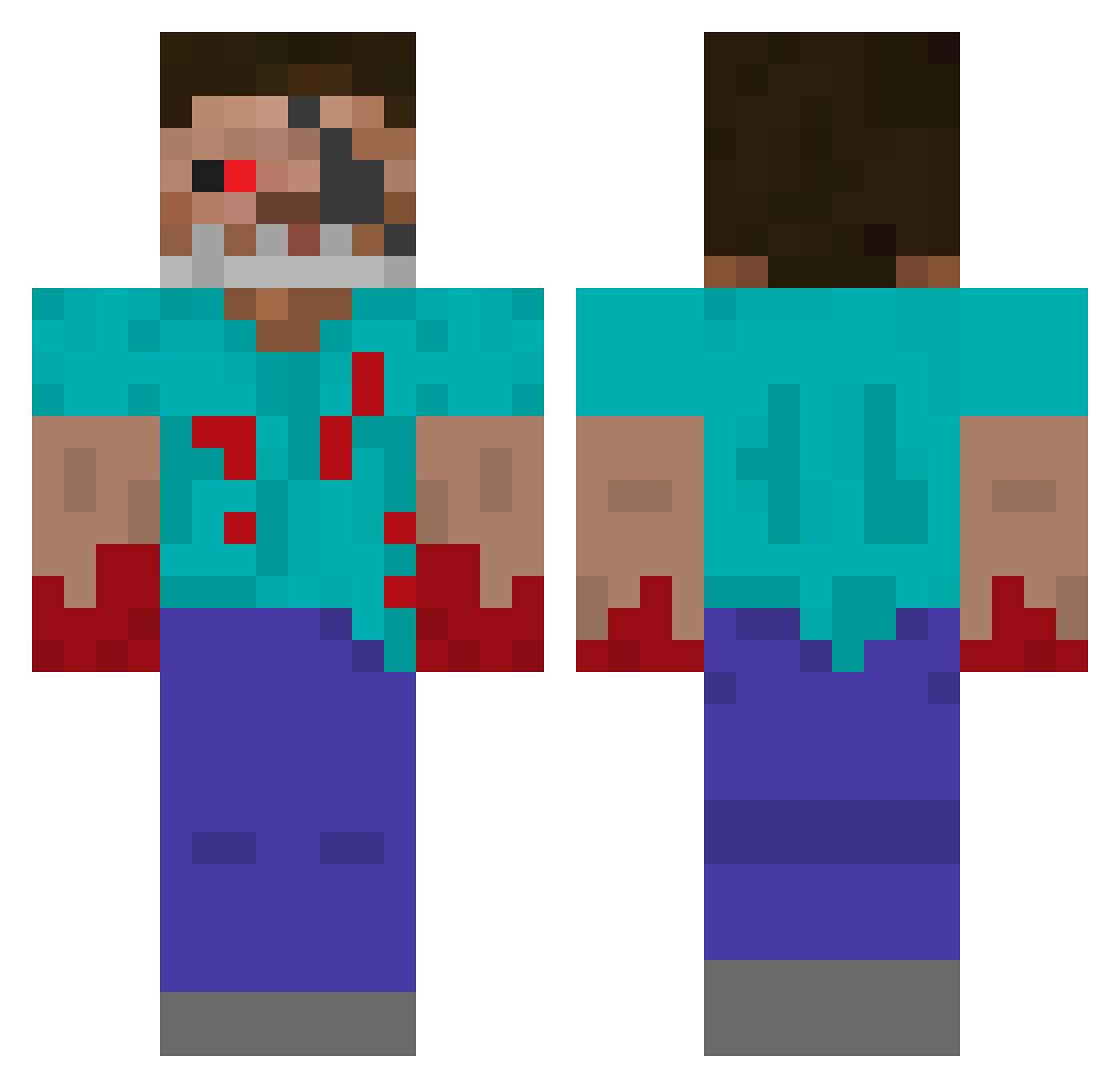 Boils Minecraft skin, front and back view