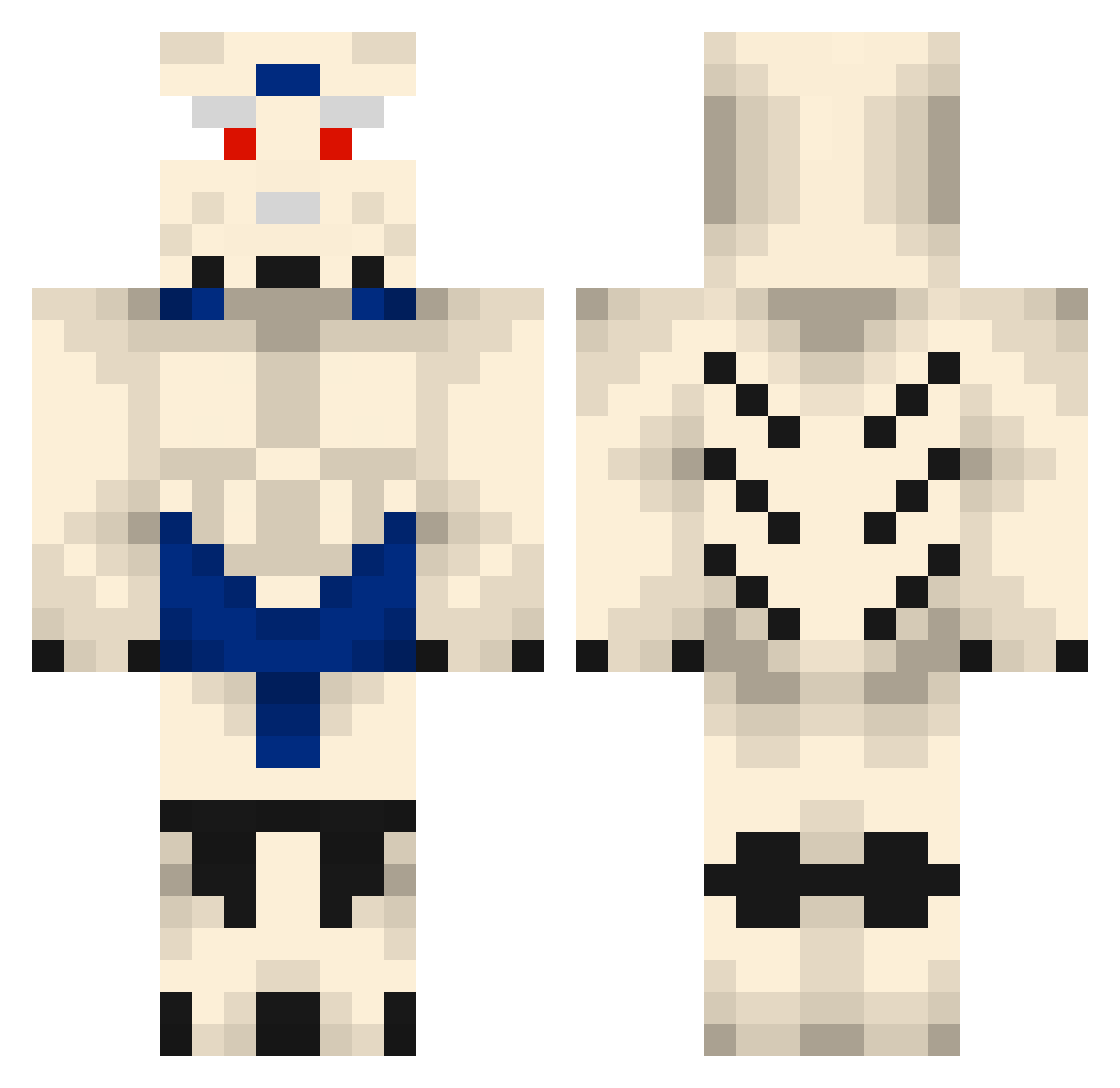 BigRusso Minecraft skin, front and back view