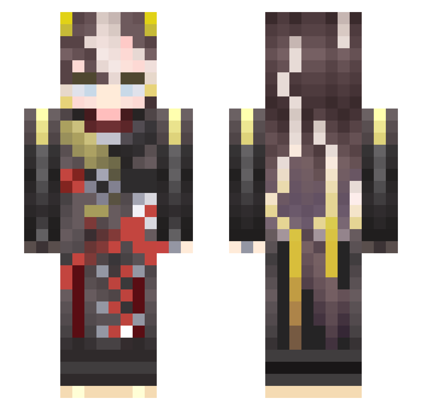 Drista Minecraft skin, front and back view