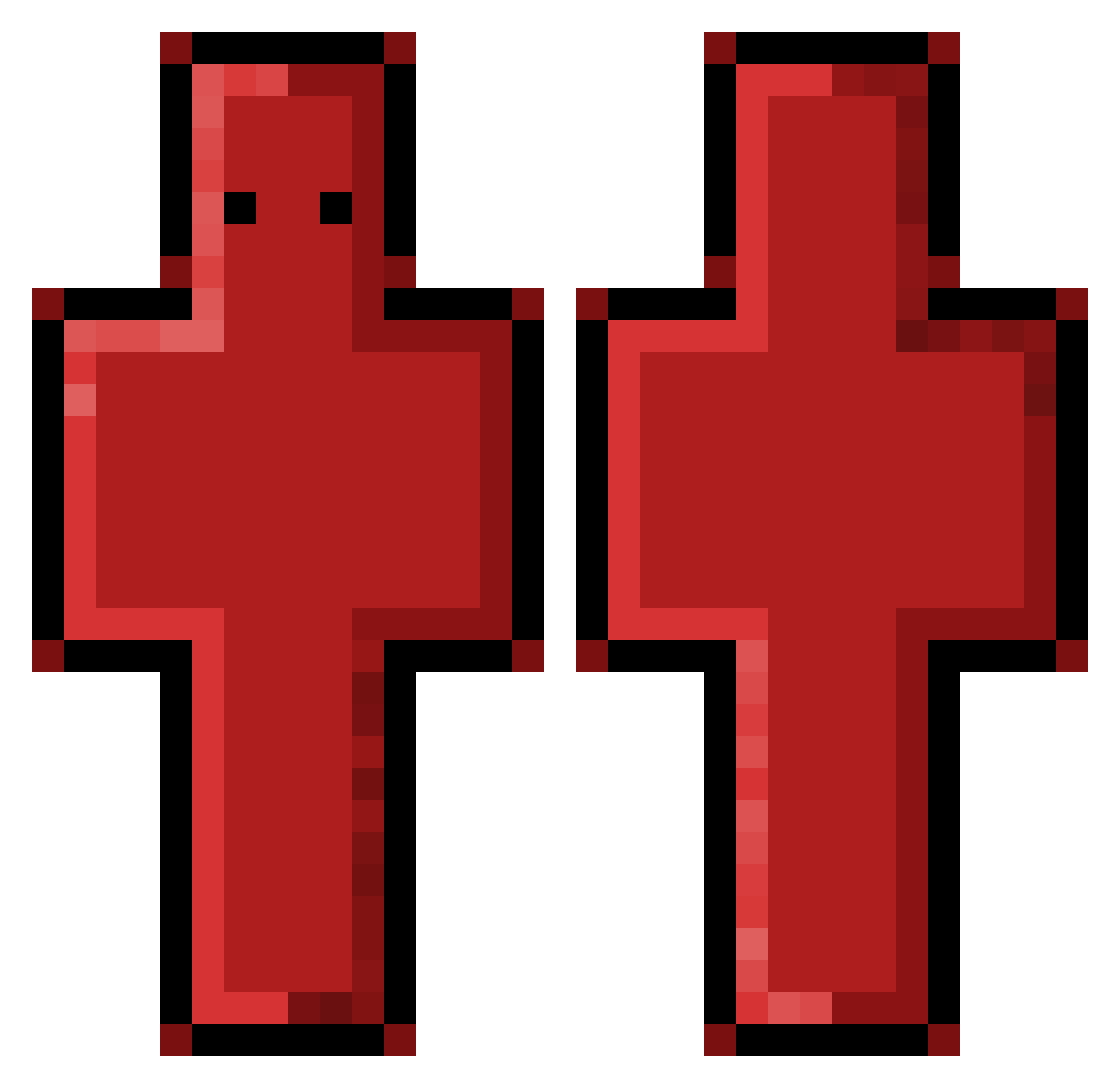Crocsarc Minecraft skin, front and back view