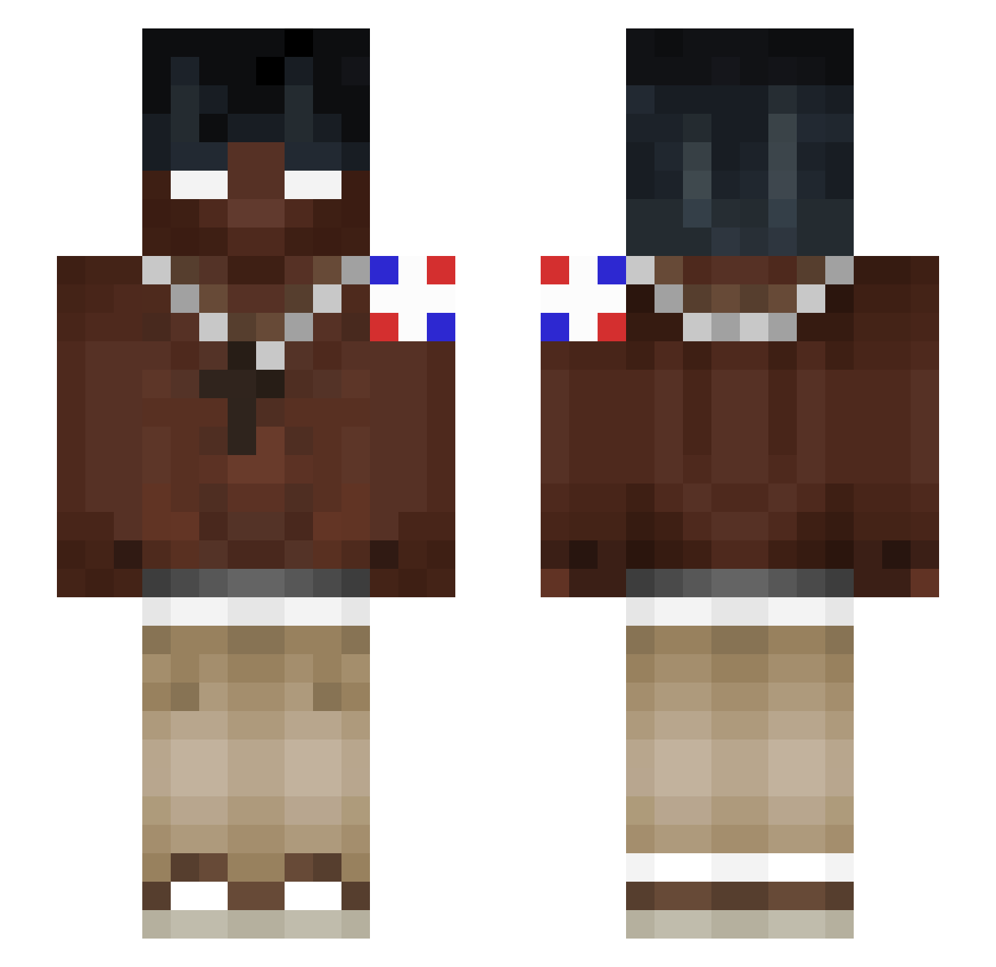 RxgeShawarmaBoy Minecraft skin, front and back view