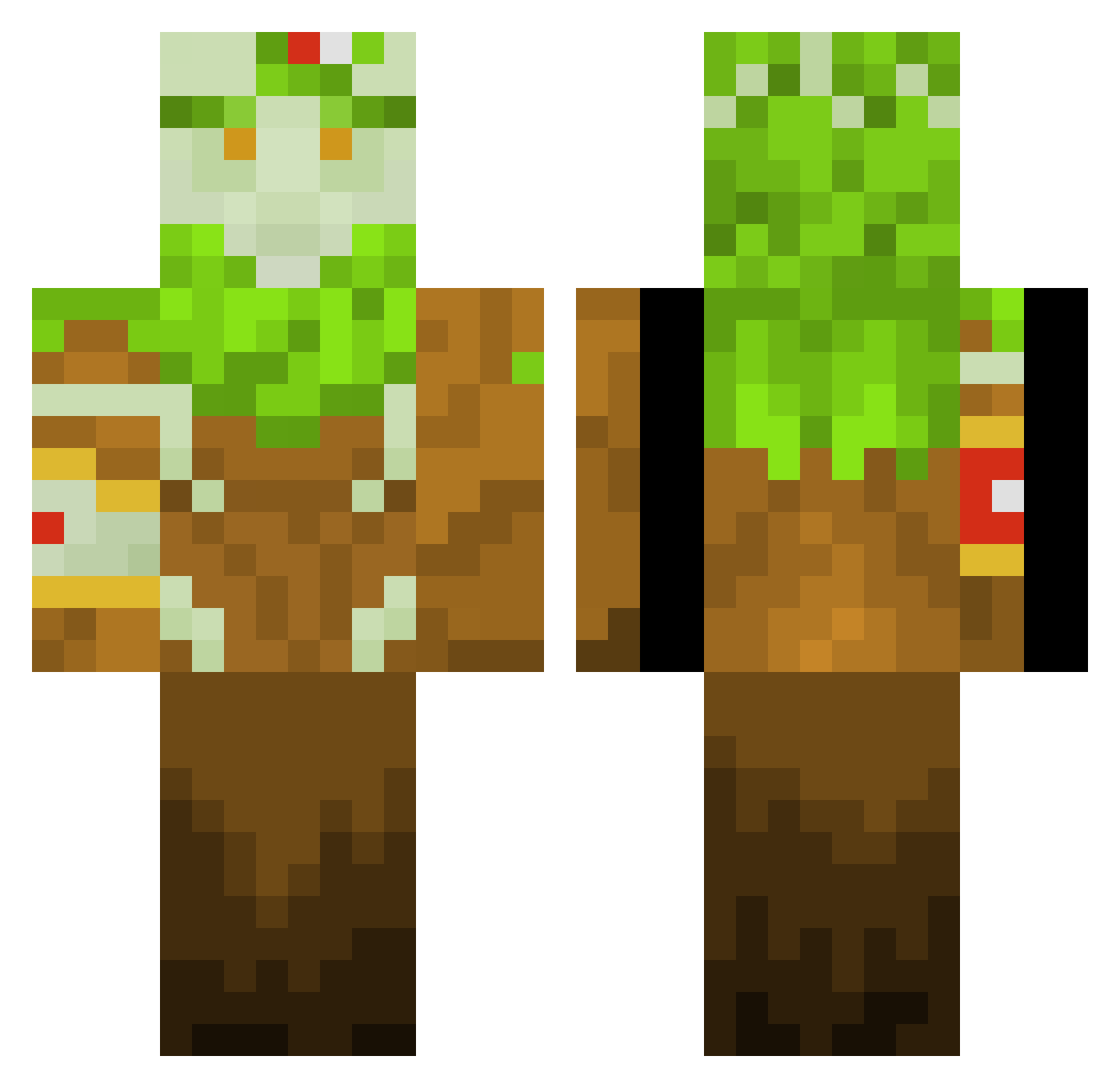 JackNasher Minecraft skin, front and back view