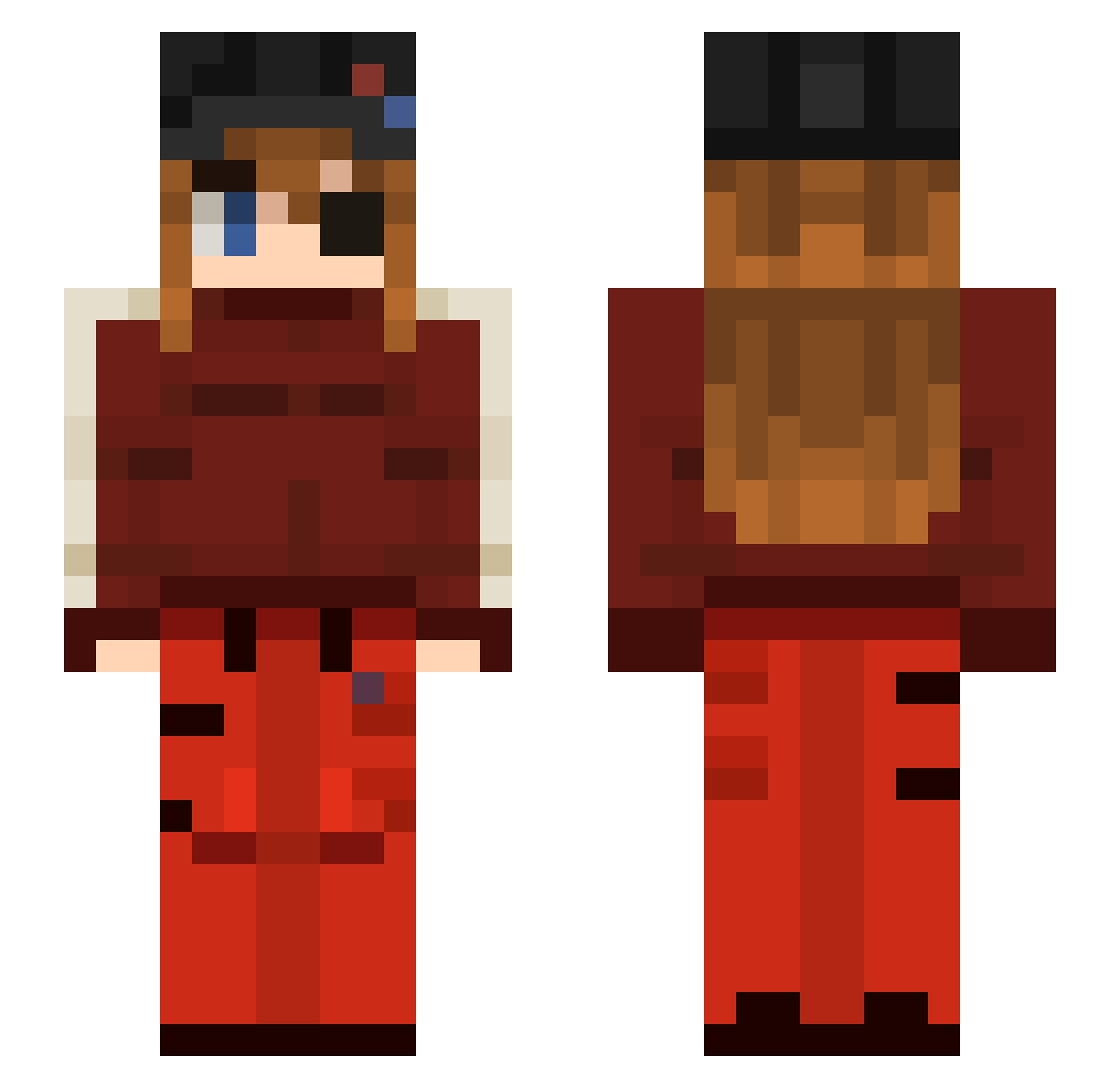 best11 Minecraft skin, front and back view
