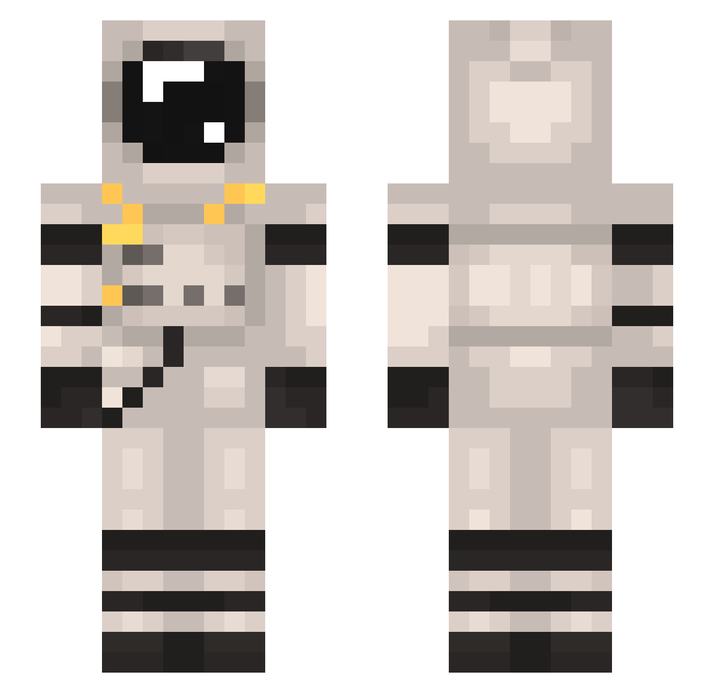 KorvenDucktejp Minecraft skin, front and back view