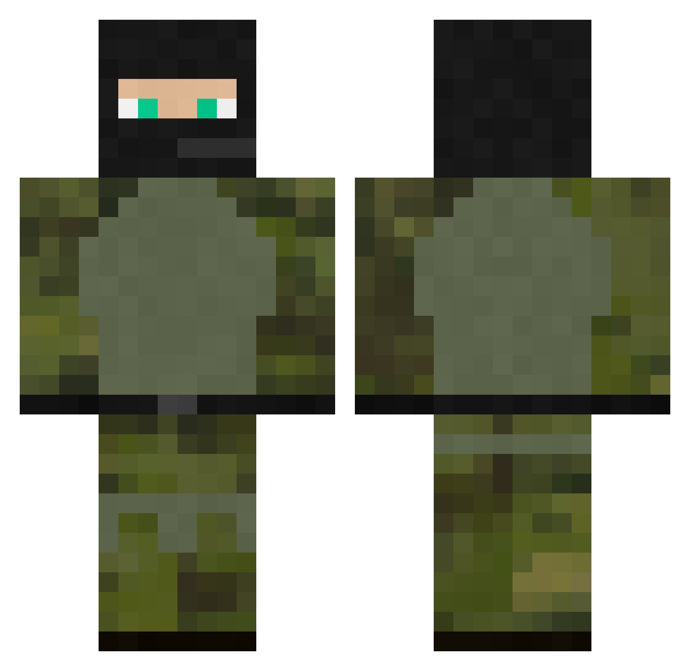 Kharvi Minecraft skin, front and back view
